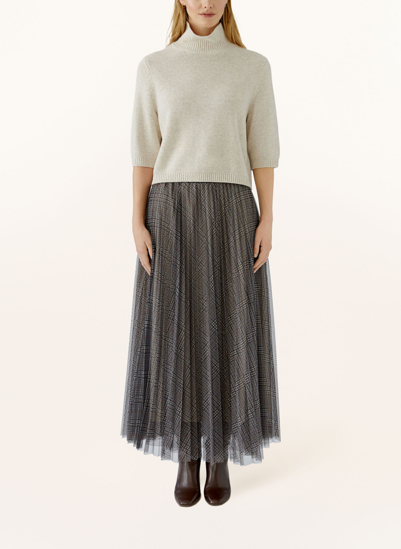 Oui Gebreid shirt: BEIGE
