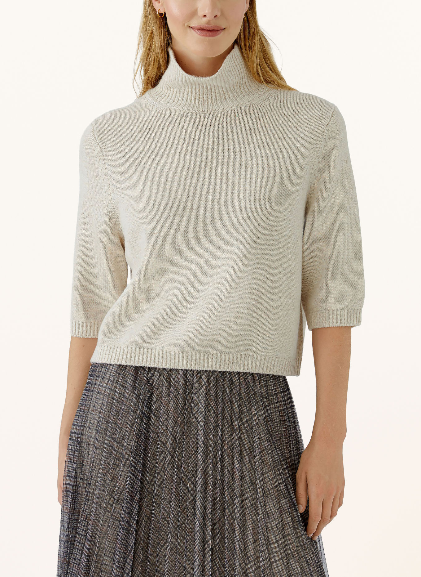 Oui Gebreid shirt: BEIGE