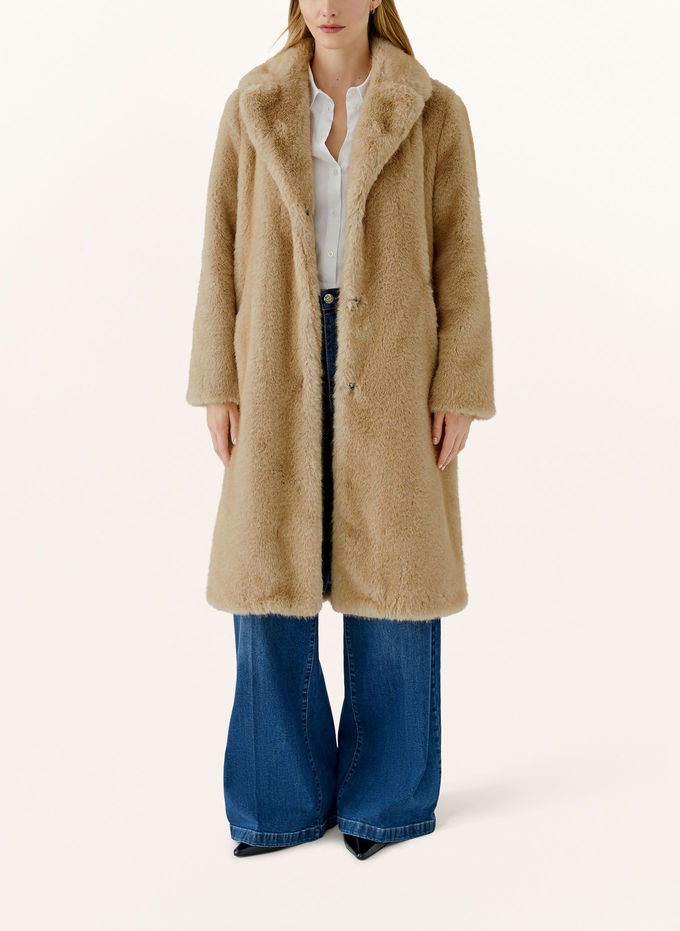 oui Manteau en fausse fourrure: BEIGE