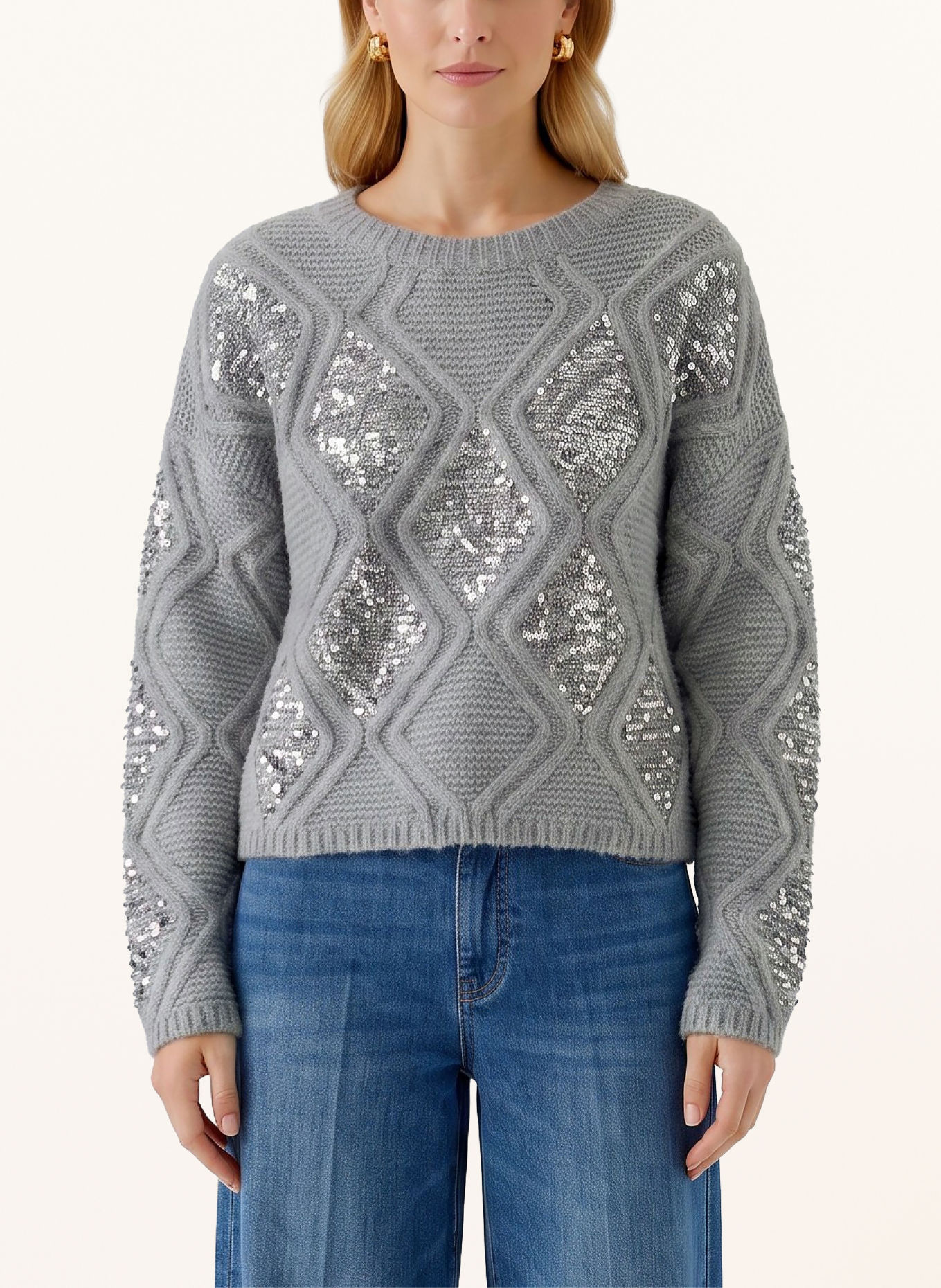 Oui Trui met pailletten: GRIJS / ZILVER