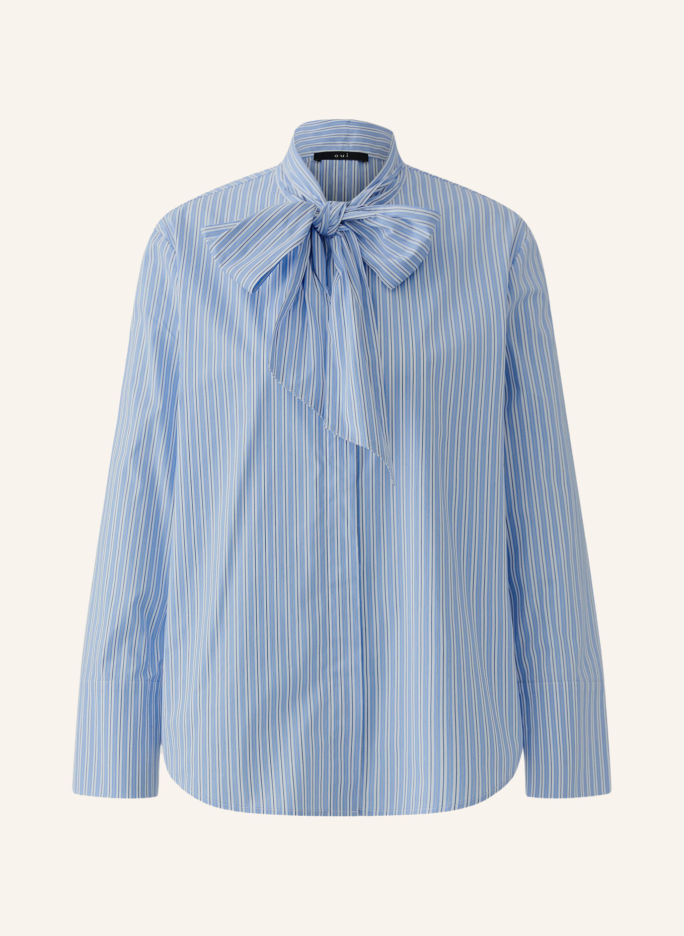 Oui Schluppenbluse: HELLBLAU / WEISS