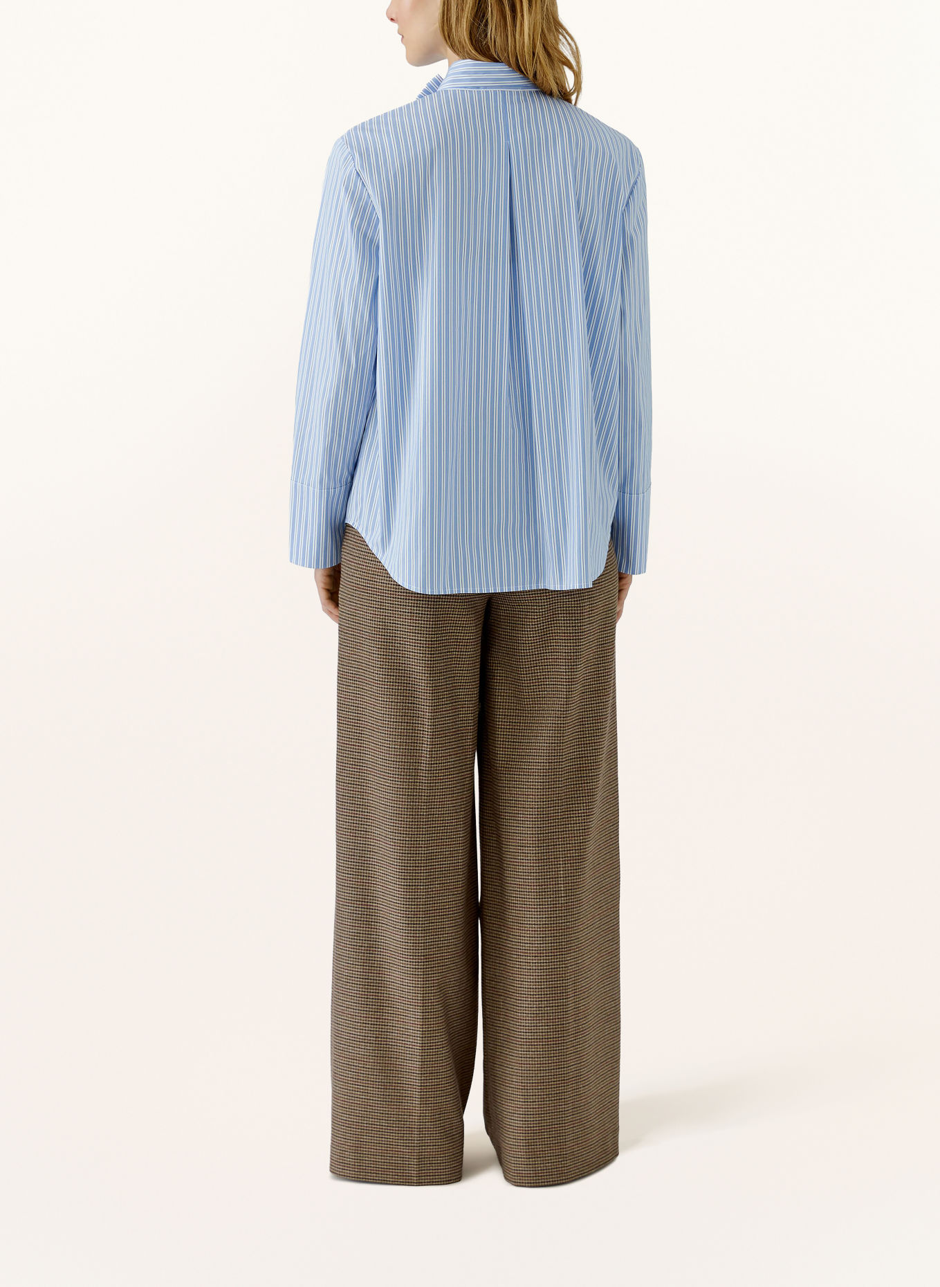 Oui Schluppenbluse: HELLBLAU / WEISS