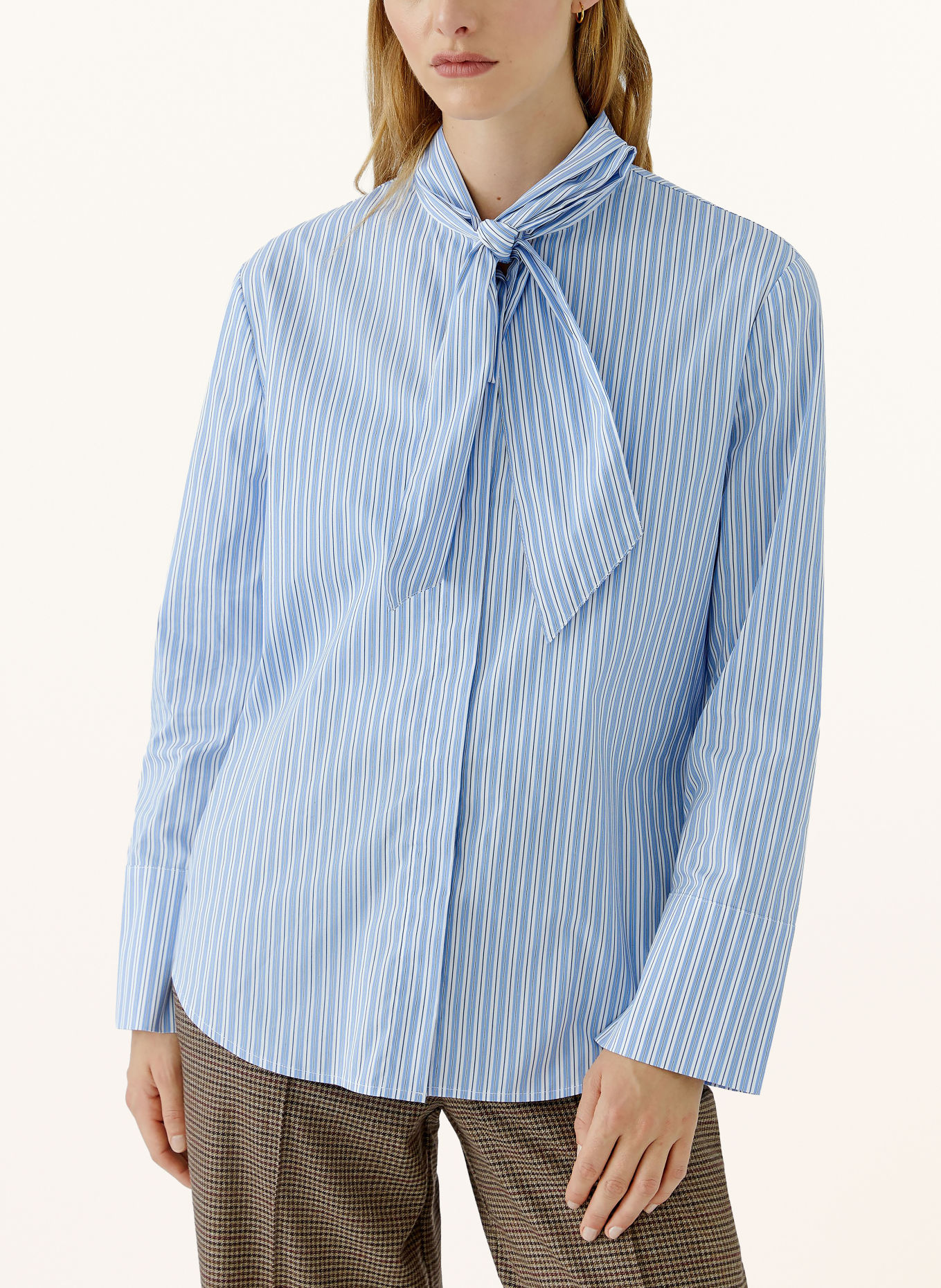 Oui Schluppenbluse: HELLBLAU / WEISS