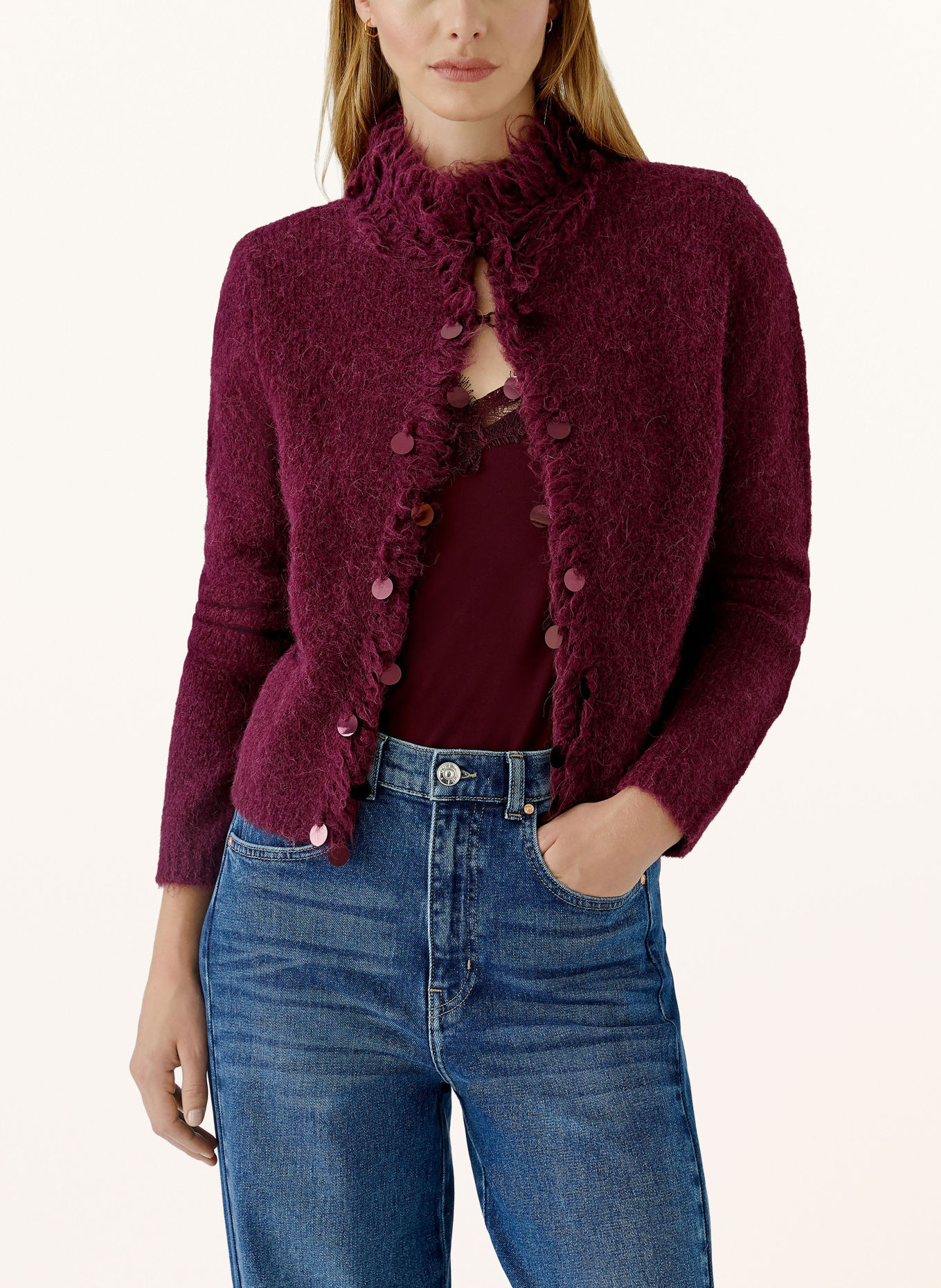 Oui Jas van alpaca: DONKERROOD