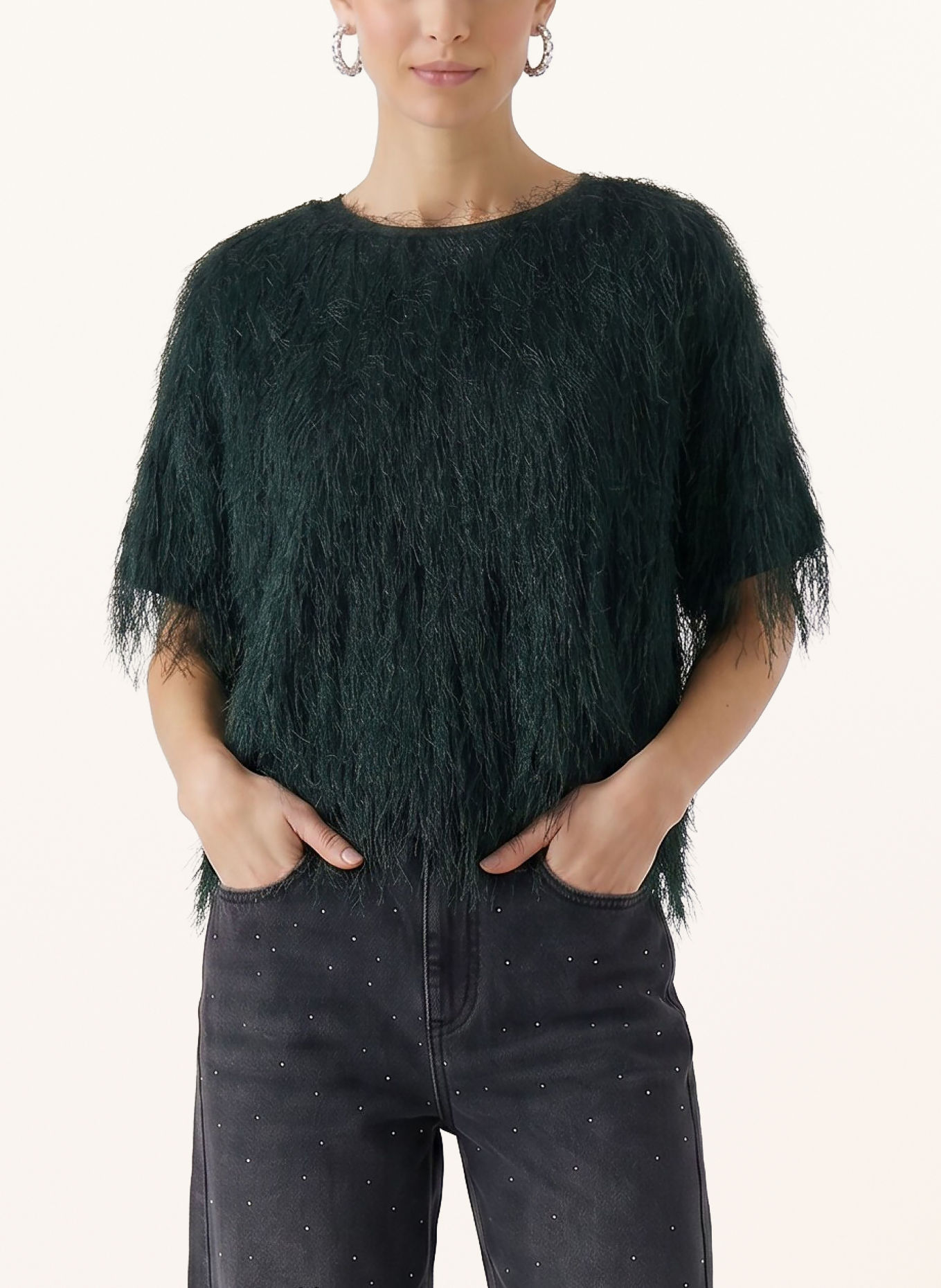 Oui Blusenshirt: DUNKELGRÜN