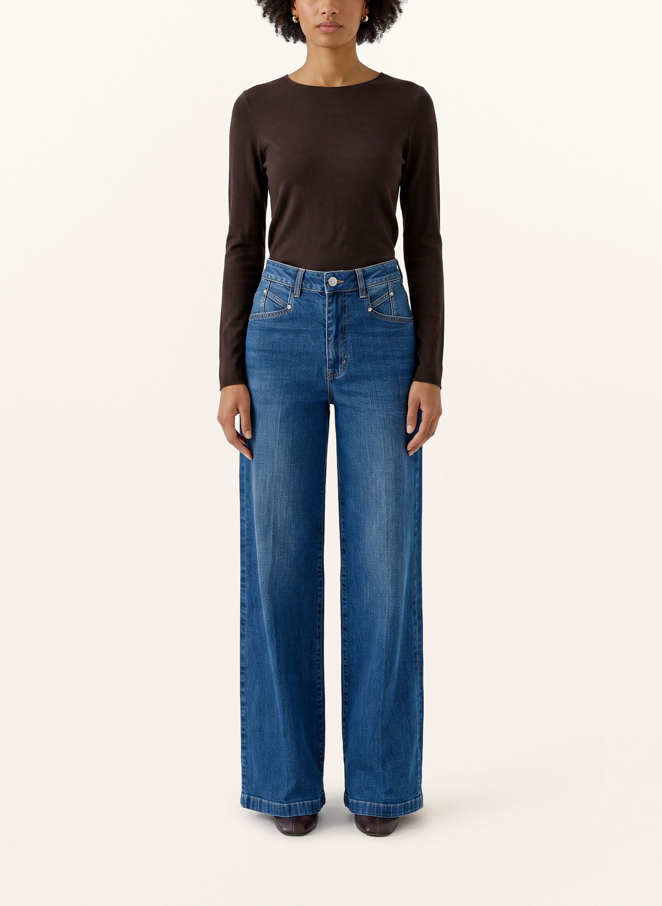 Oui Longsleeve: MARRON FONCÉ