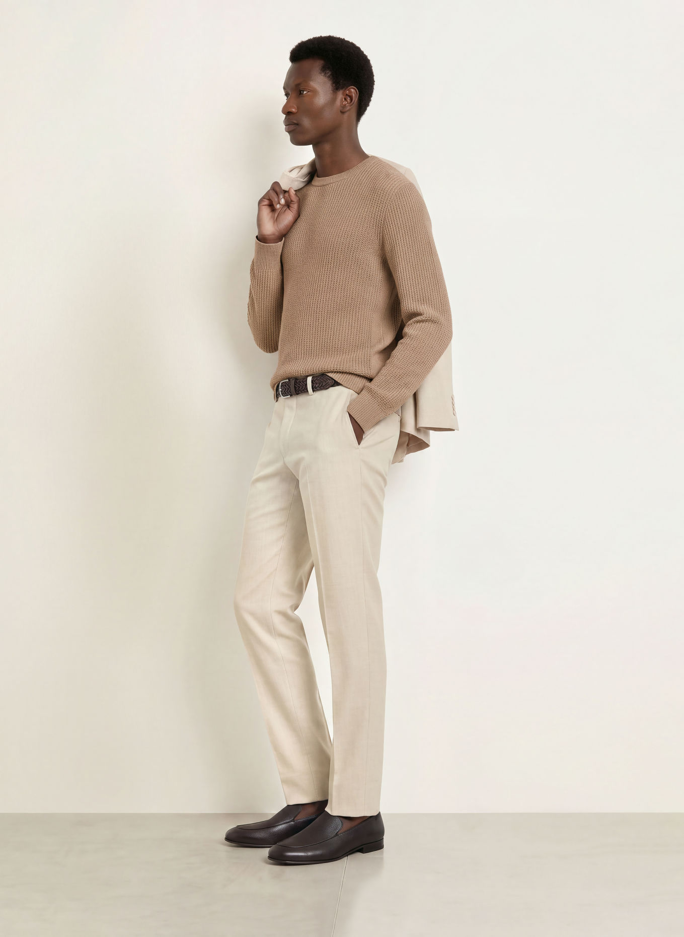 BOSS Trui FIOCCHETTO: TAUPE