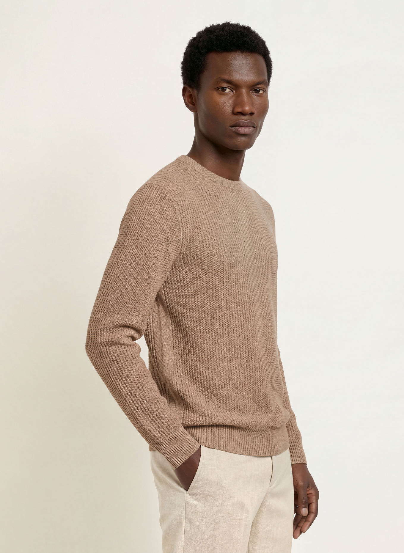 BOSS Trui FIOCCHETTO: TAUPE