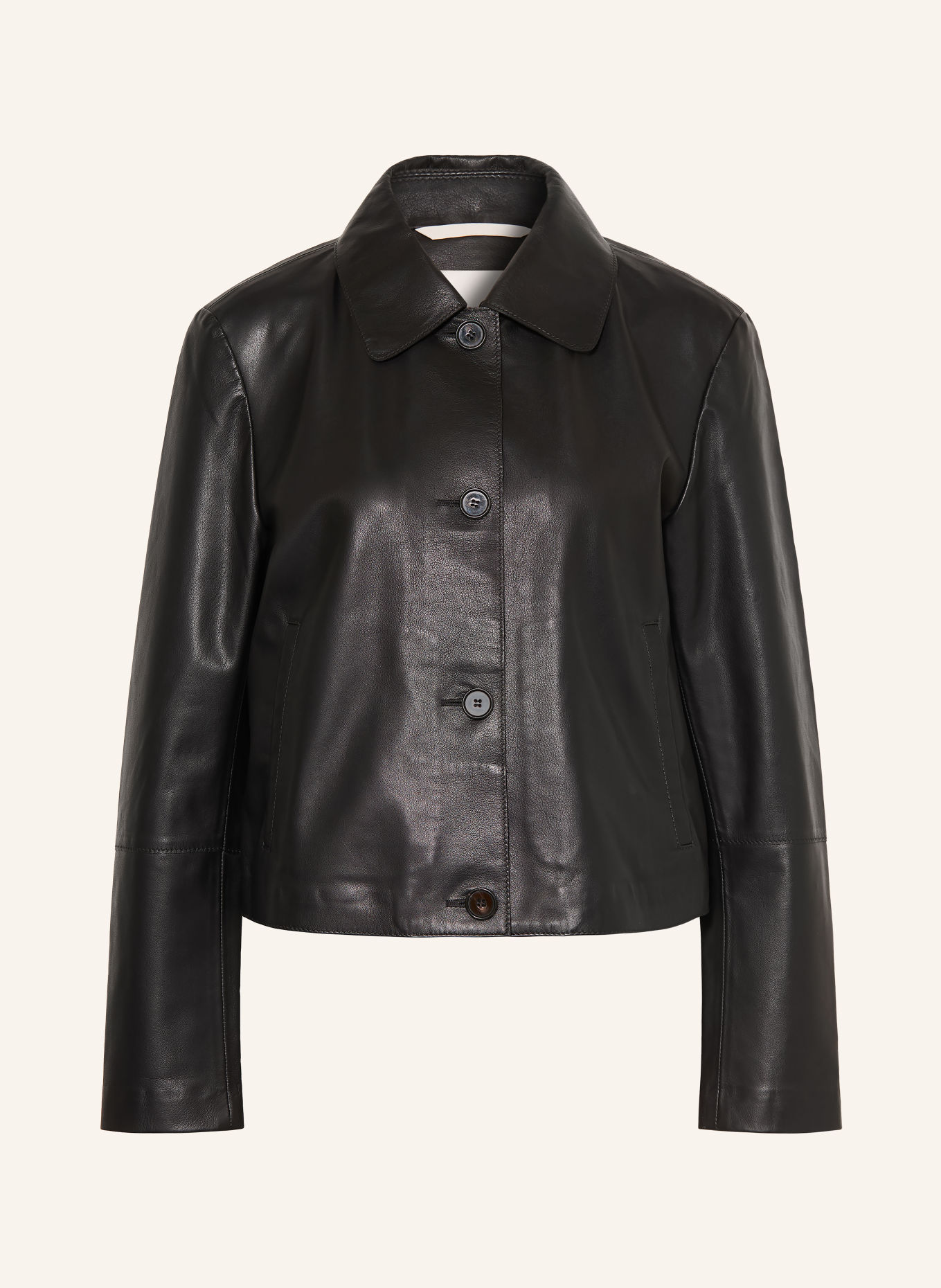 Marc O'Polo Leather Overshirt: BLACK