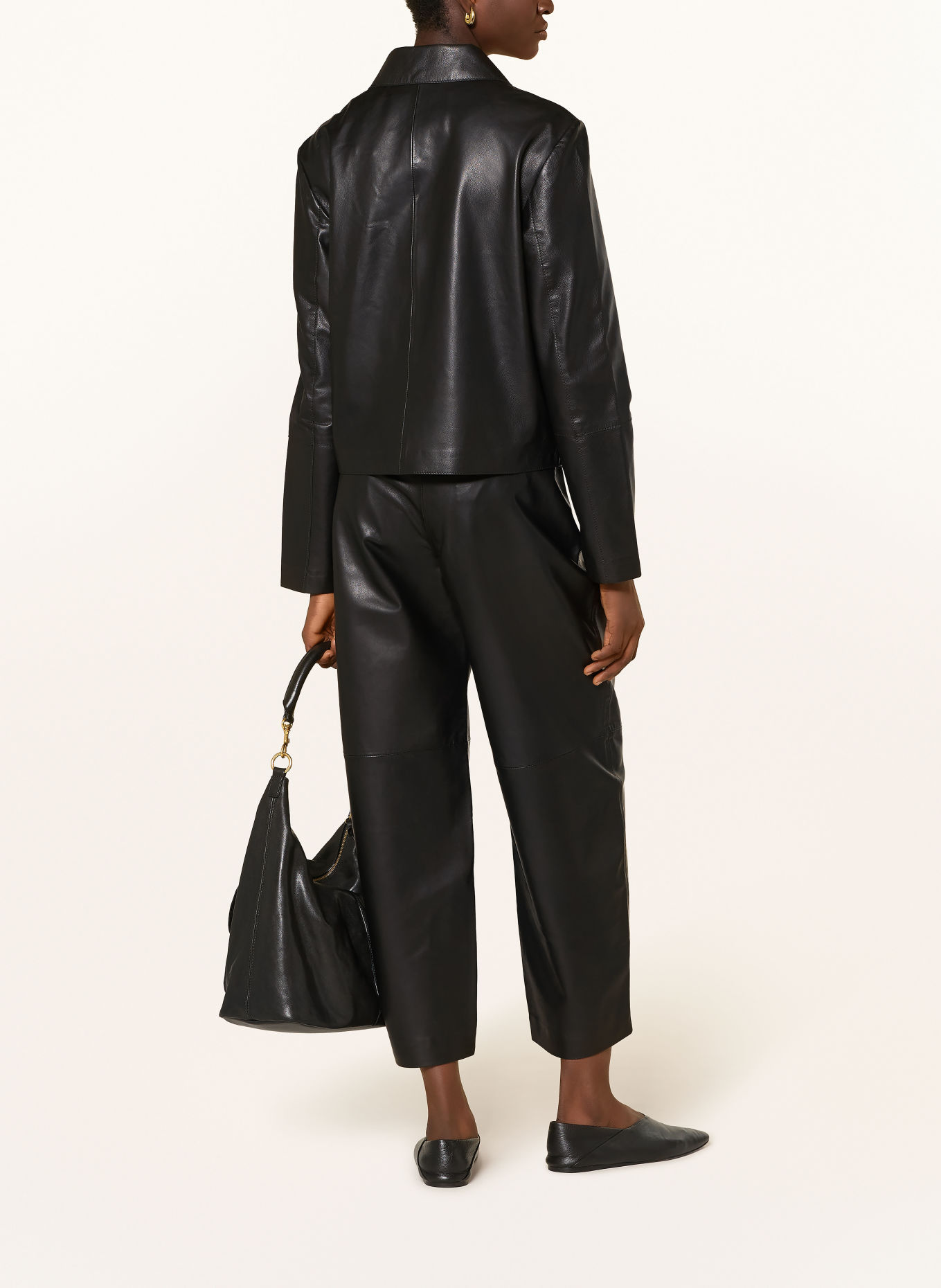 Marc O'Polo Leather Overshirt: BLACK