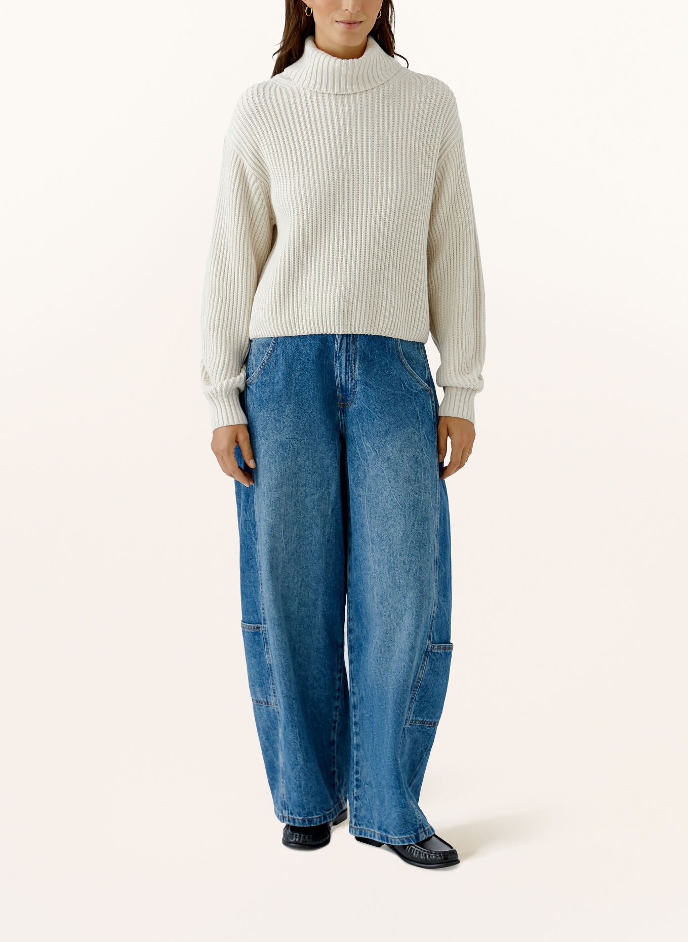 Oui Rollkragenpullover: CREME