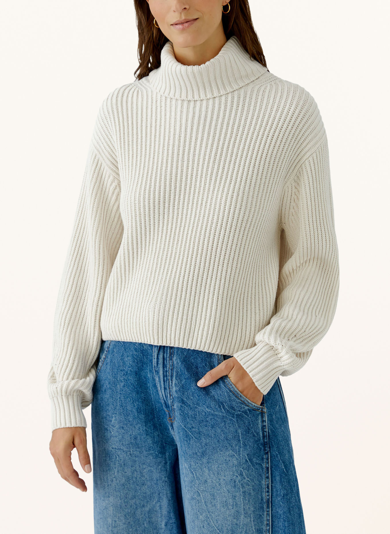 Oui Rollkragenpullover: CREME