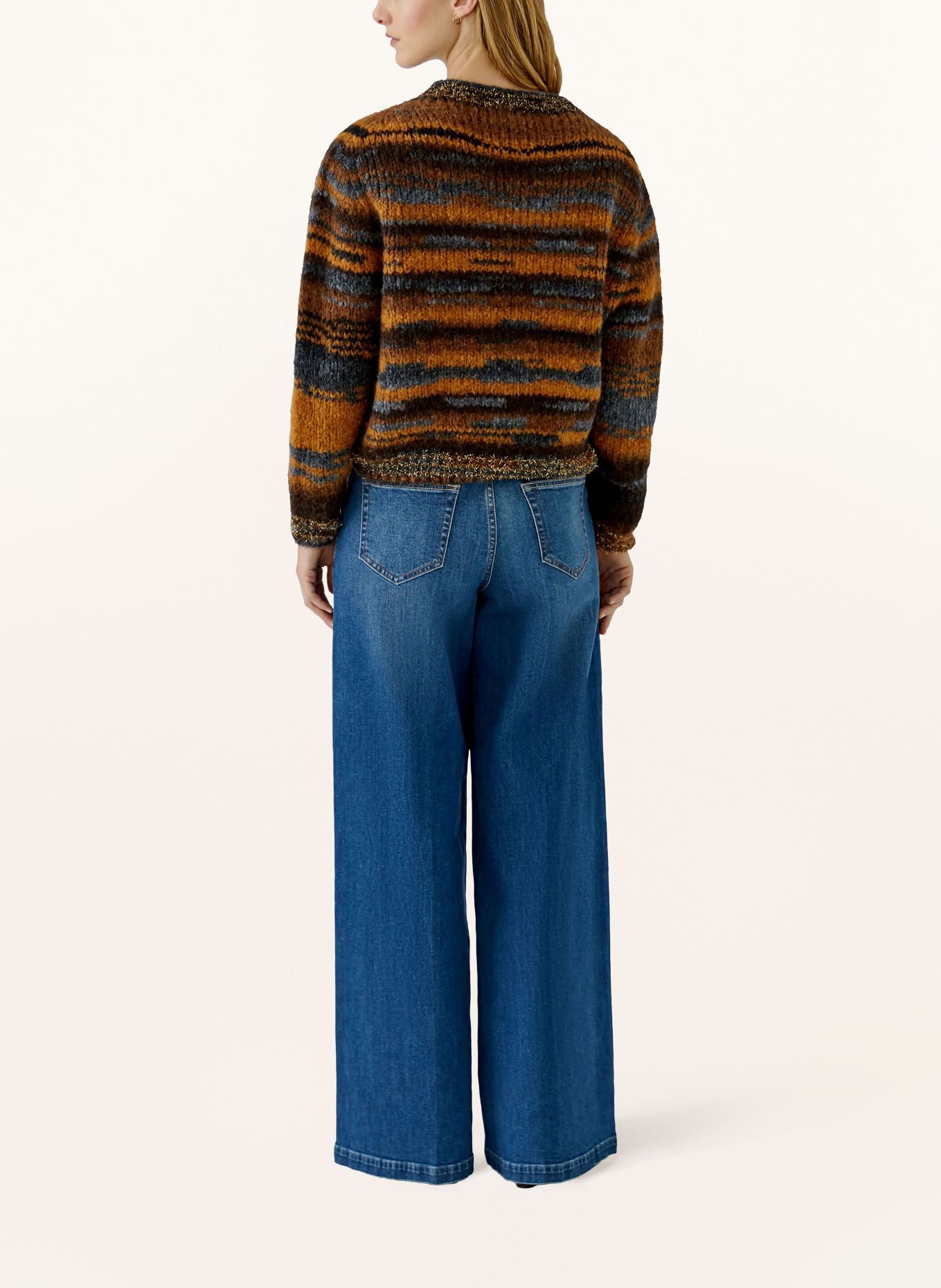 Oui Pull en fil pailleté: COGNAC / GRIS / NOIR