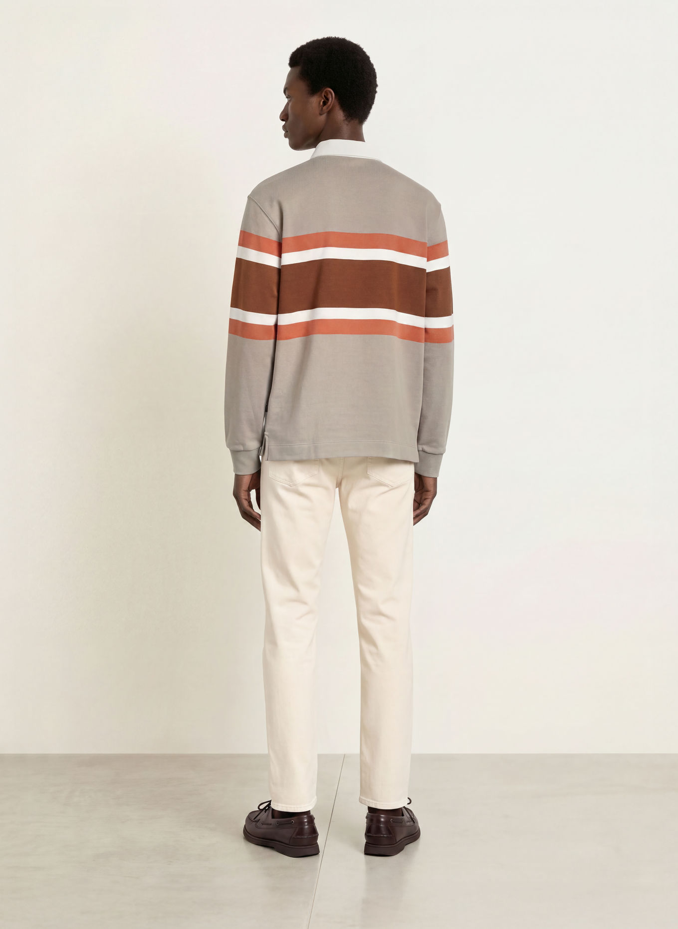 BOSS Sweat-Poloshirt SAARINEN: BRUIN / TAUPE / WIT