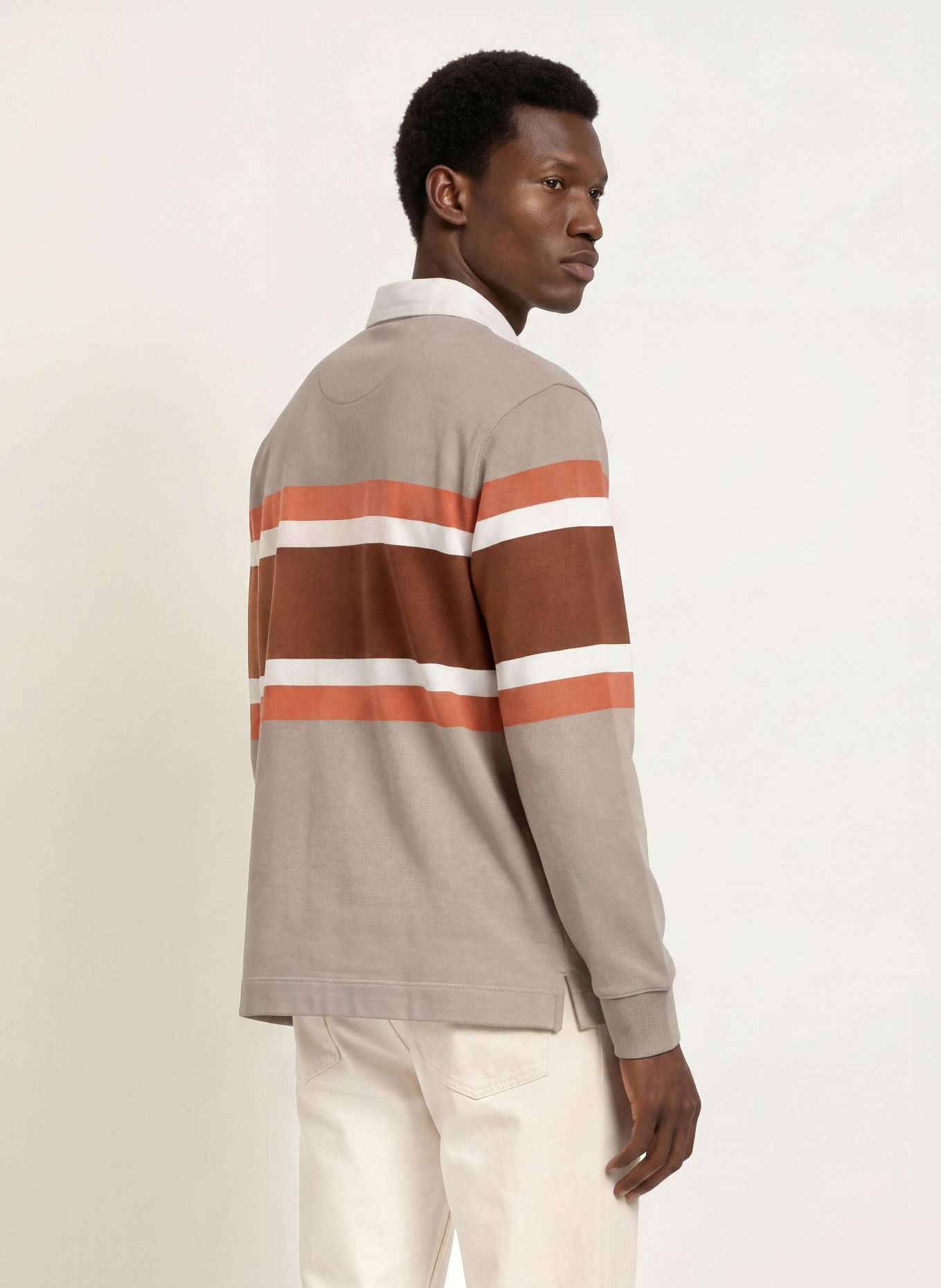 BOSS Sweat-Poloshirt SAARINEN: BRUIN / TAUPE / WIT