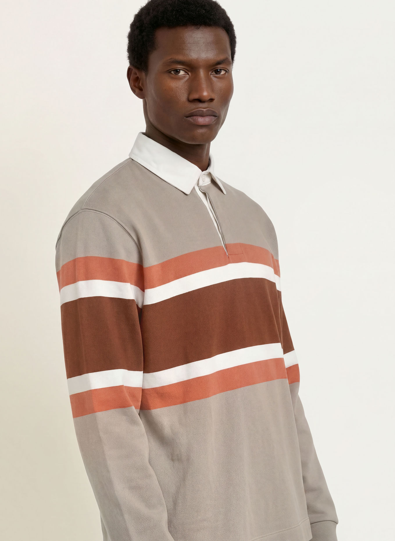 BOSS Sweat-Poloshirt SAARINEN: BRUIN / TAUPE / WIT