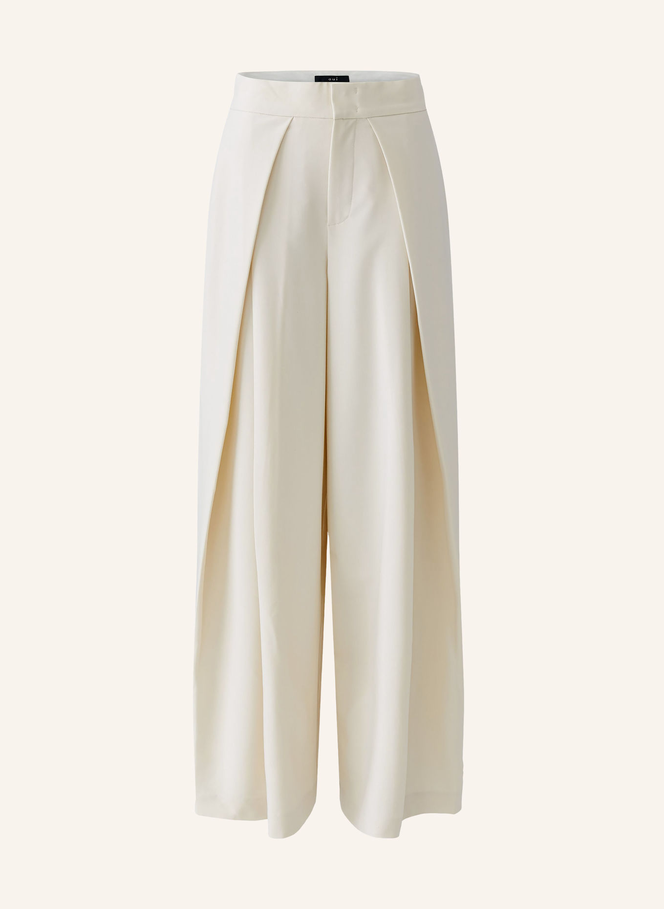 Oui Wide-leg trousers: CREAM