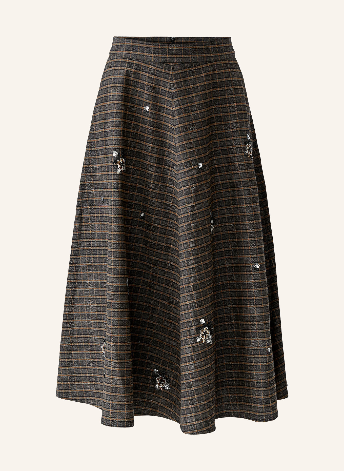 Oui Sequin skirt: DARK GRAY / BROWN / GRAY