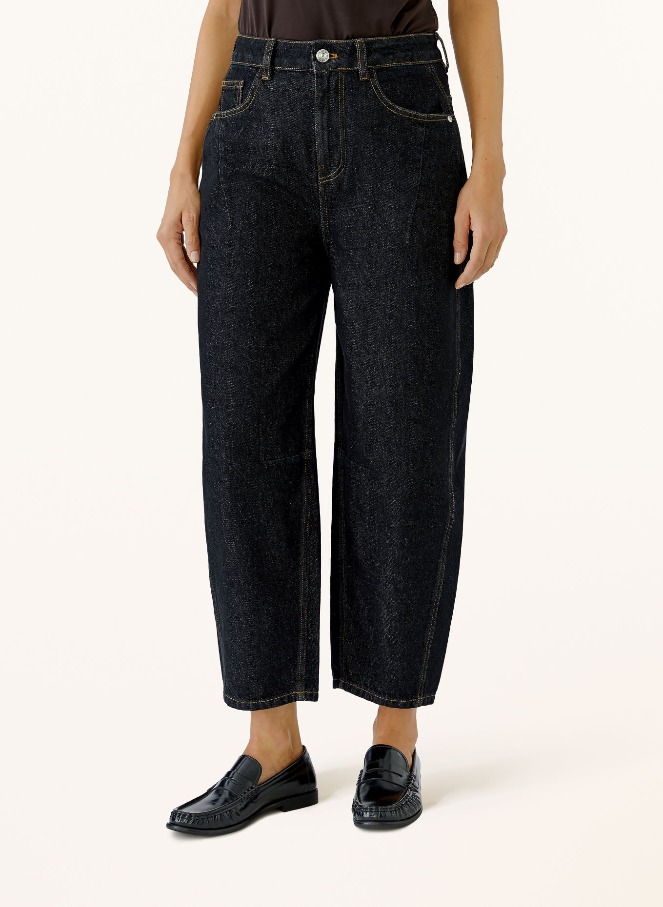 Oui Barrel-leg jeans: 9800 darkgrey denim