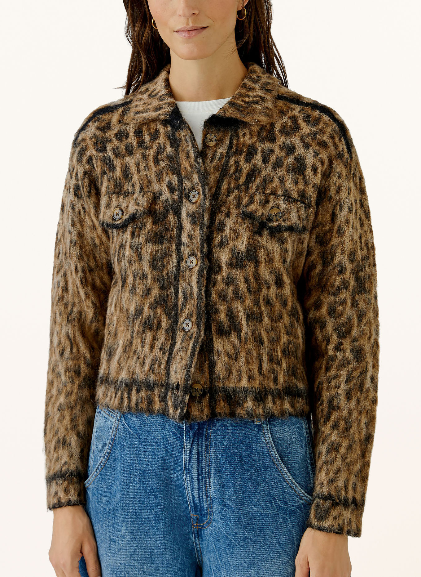Oui Cardigan: CAMEL / LIGHT BROWN / DARK GRAY