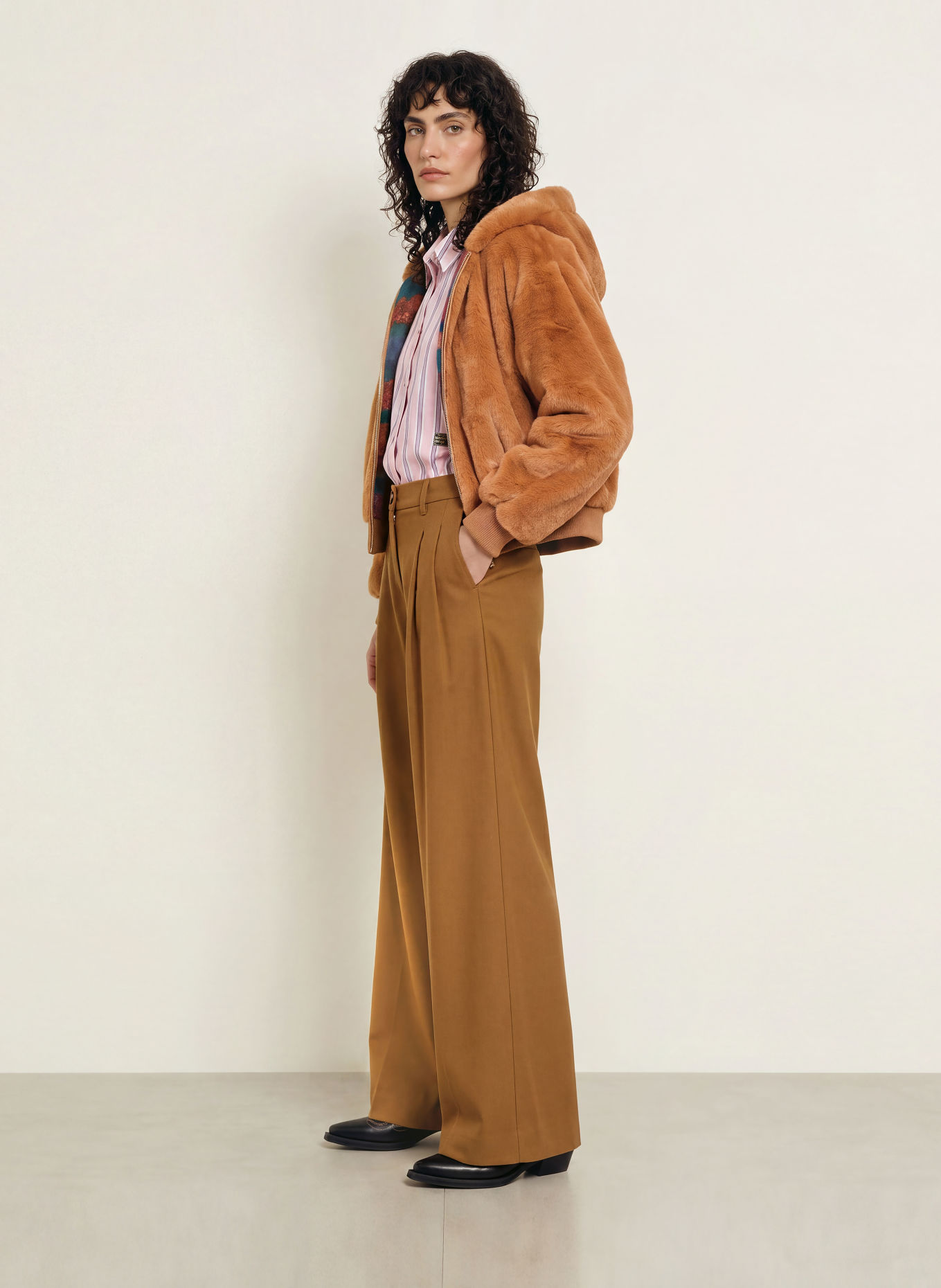 ESSENTIEL ANTWERP Pantalon palazzo COLLECTION: COGNAC