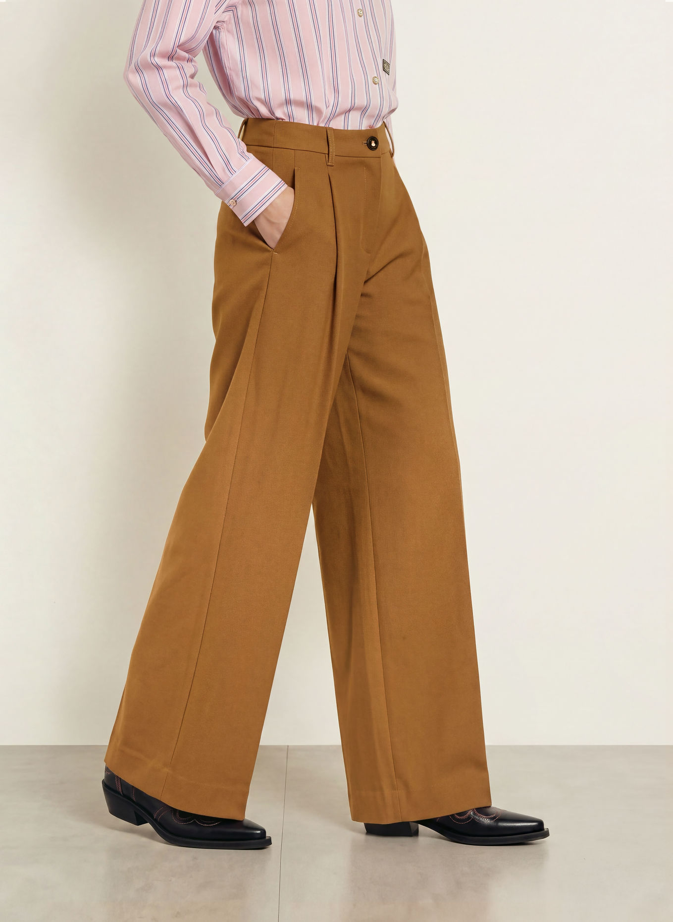 ESSENTIEL ANTWERP Pantalon palazzo COLLECTION: COGNAC