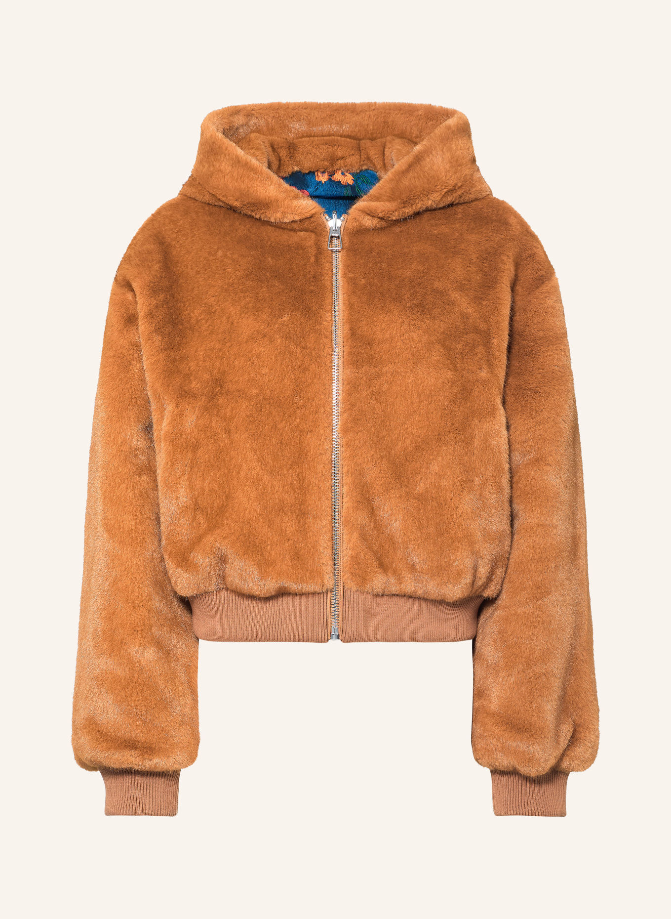 ESSENTIEL ANTWERP Kunstfell-Jacke KICO zum Wenden: BRAUN / PETROL