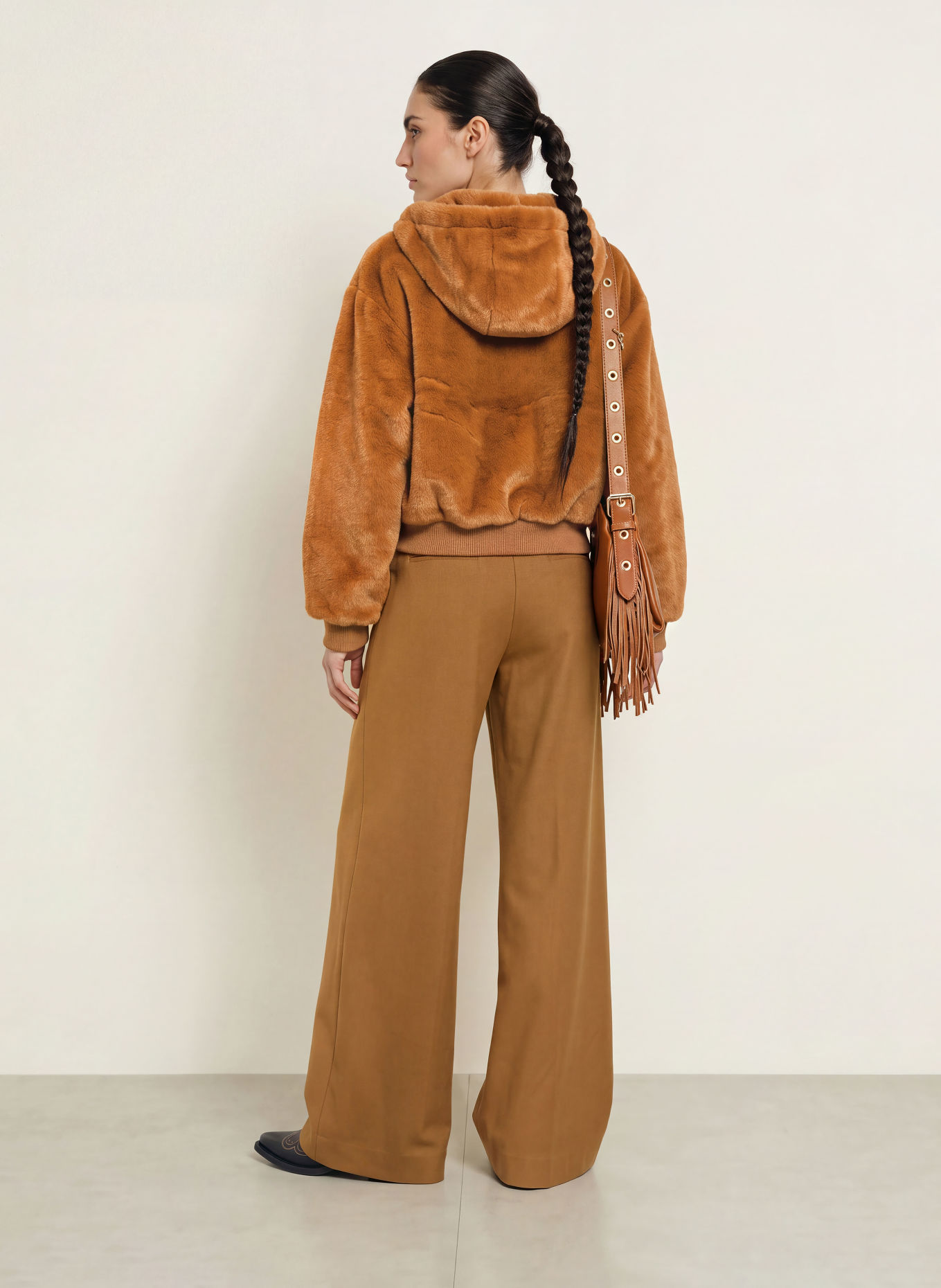 ESSENTIEL ANTWERP Kunstfell-Jacke KICO zum Wenden: BRAUN / PETROL