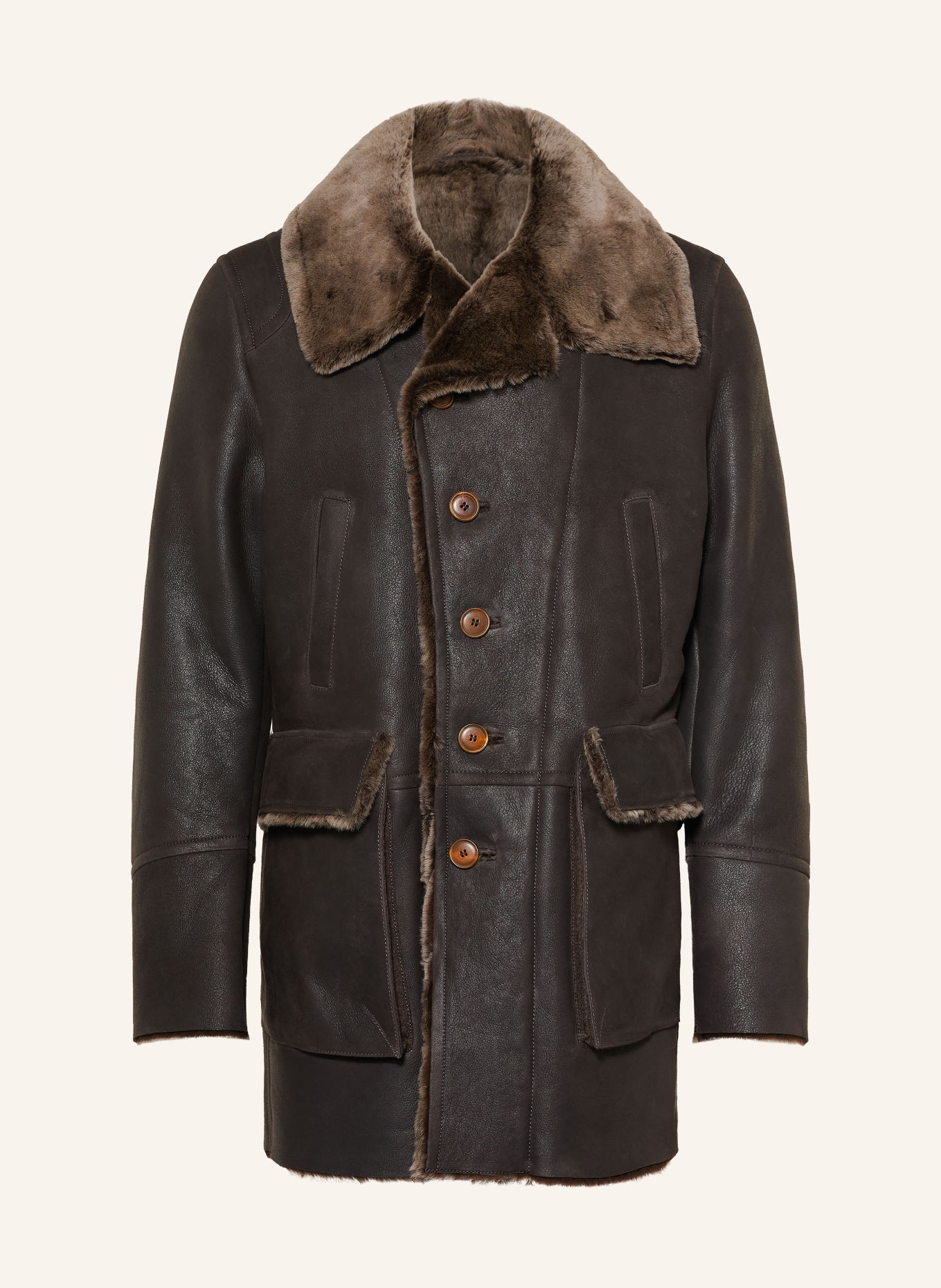 MEINDL ARIZONA Leather Coat: DARK BROWN
