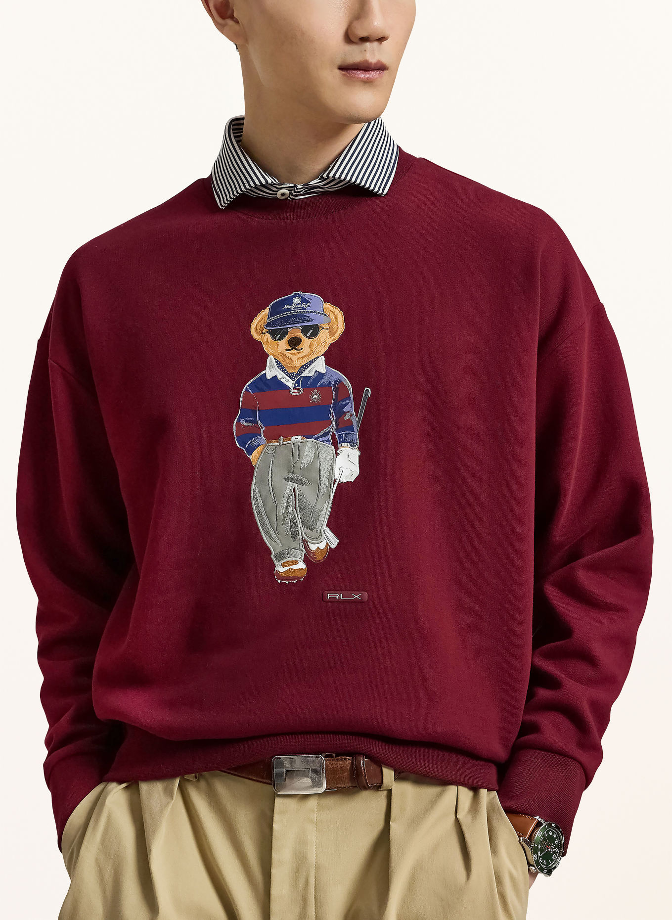 RLX RALPH LAUREN Bluza: CIEMNOCZERWONY / BRĄZOWY / GRANATOWY