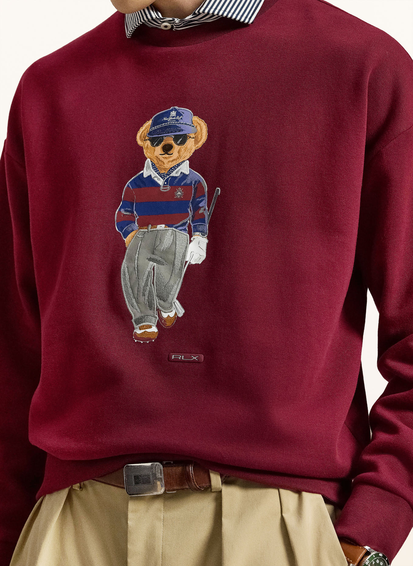 RLX RALPH LAUREN Bluza: CIEMNOCZERWONY / BRĄZOWY / GRANATOWY