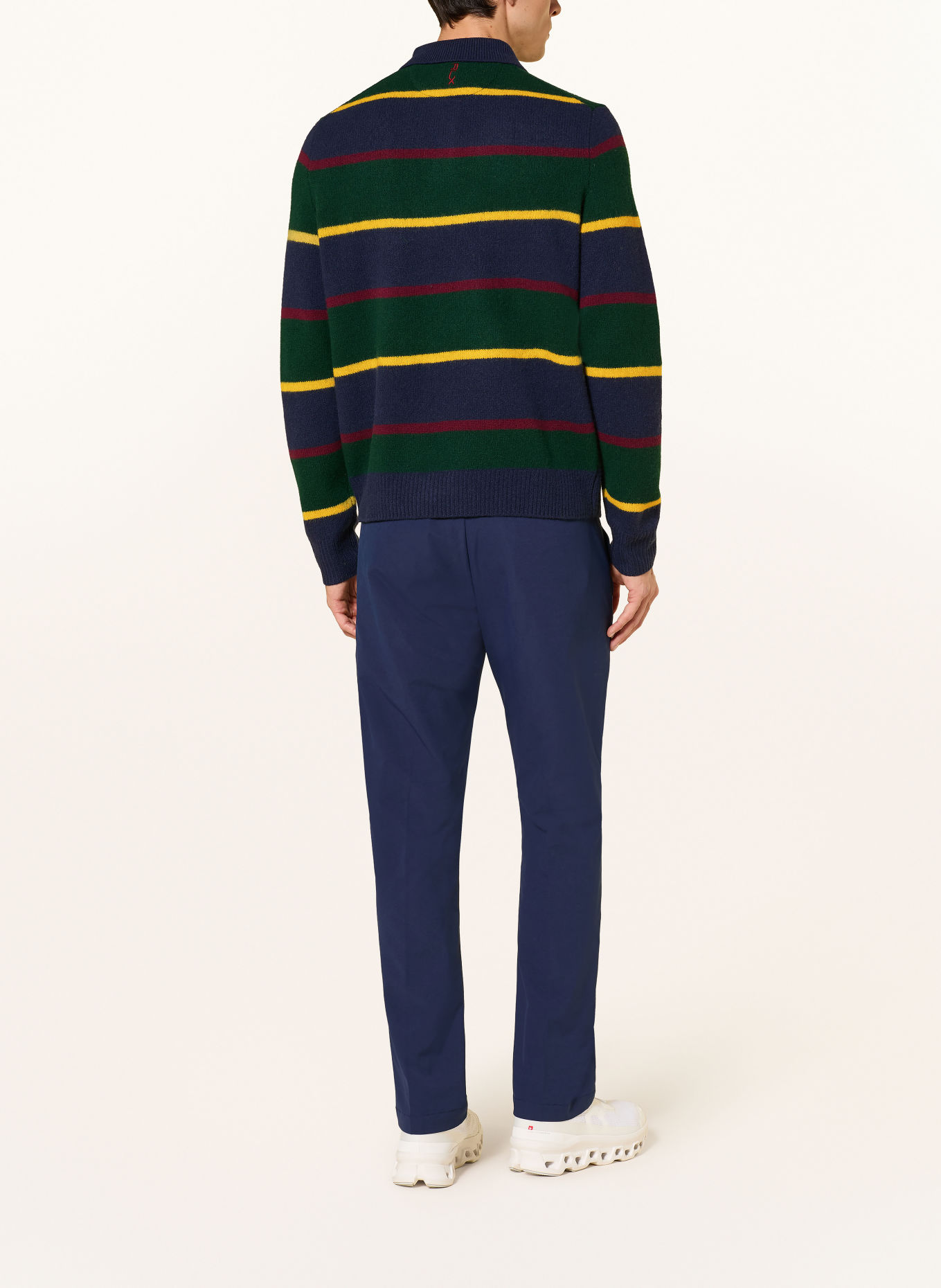 RLX RALPH LAUREN Gebreid poloshirt: DONKERBLAUW / GEEL / DONKERGROEN