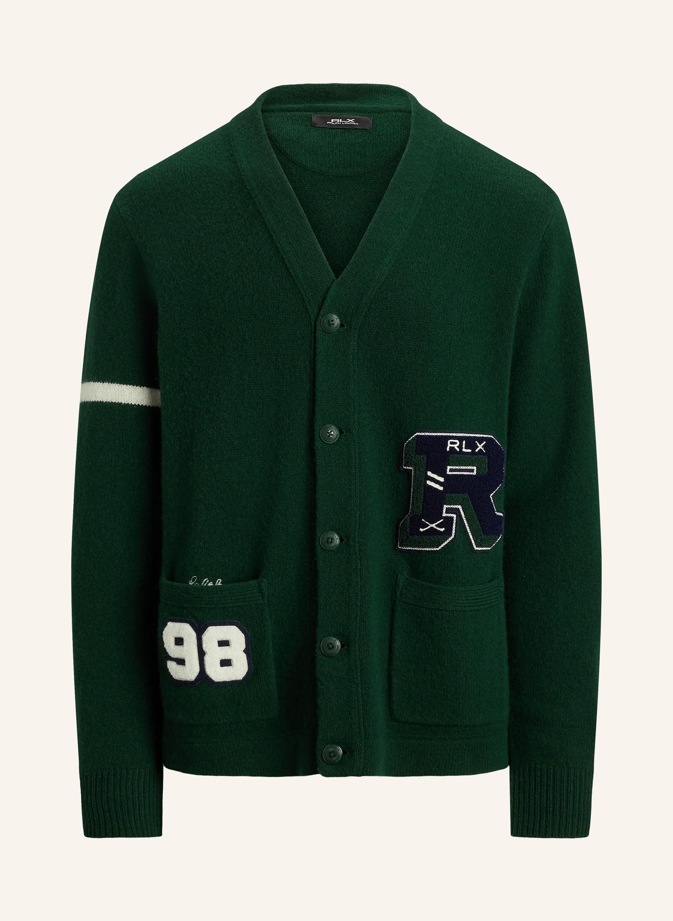 RLX RALPH LAUREN Kardigan: CIEMNOZIELONY / GRANATOWY / BIAŁY