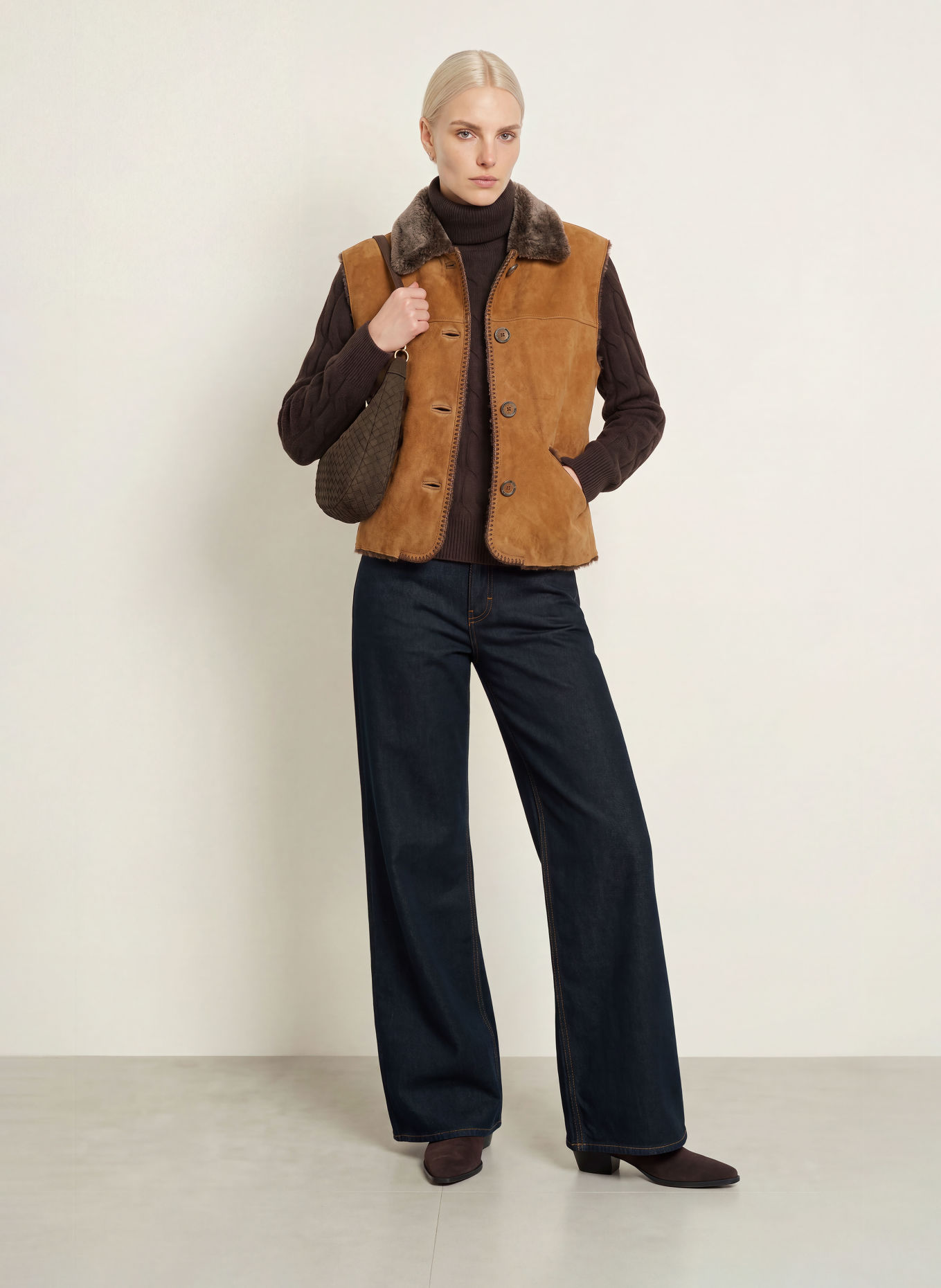 MEINDL Vestă din piele LITTLE NELL: CAMEL