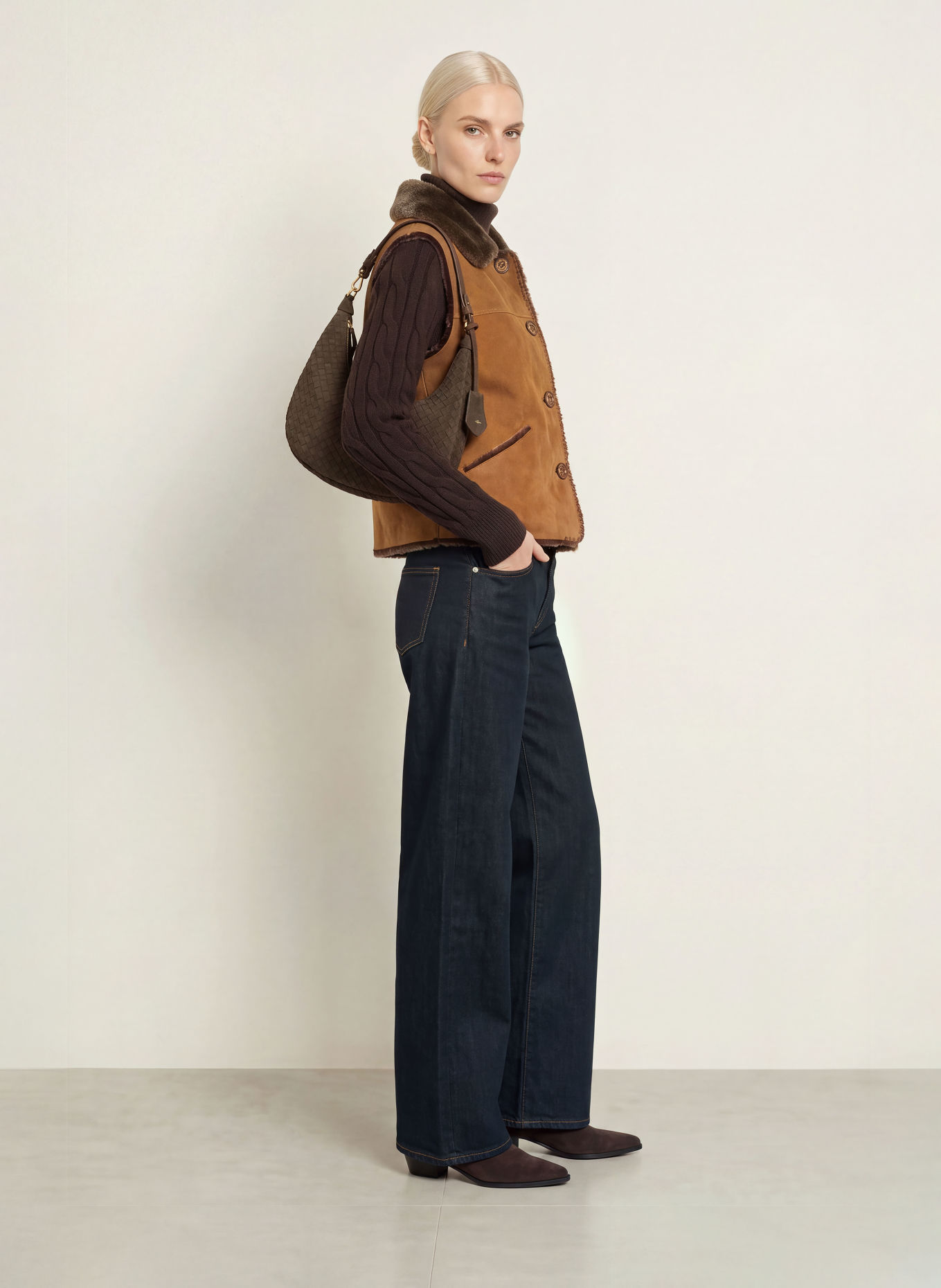 MEINDL Vestă din piele LITTLE NELL: CAMEL