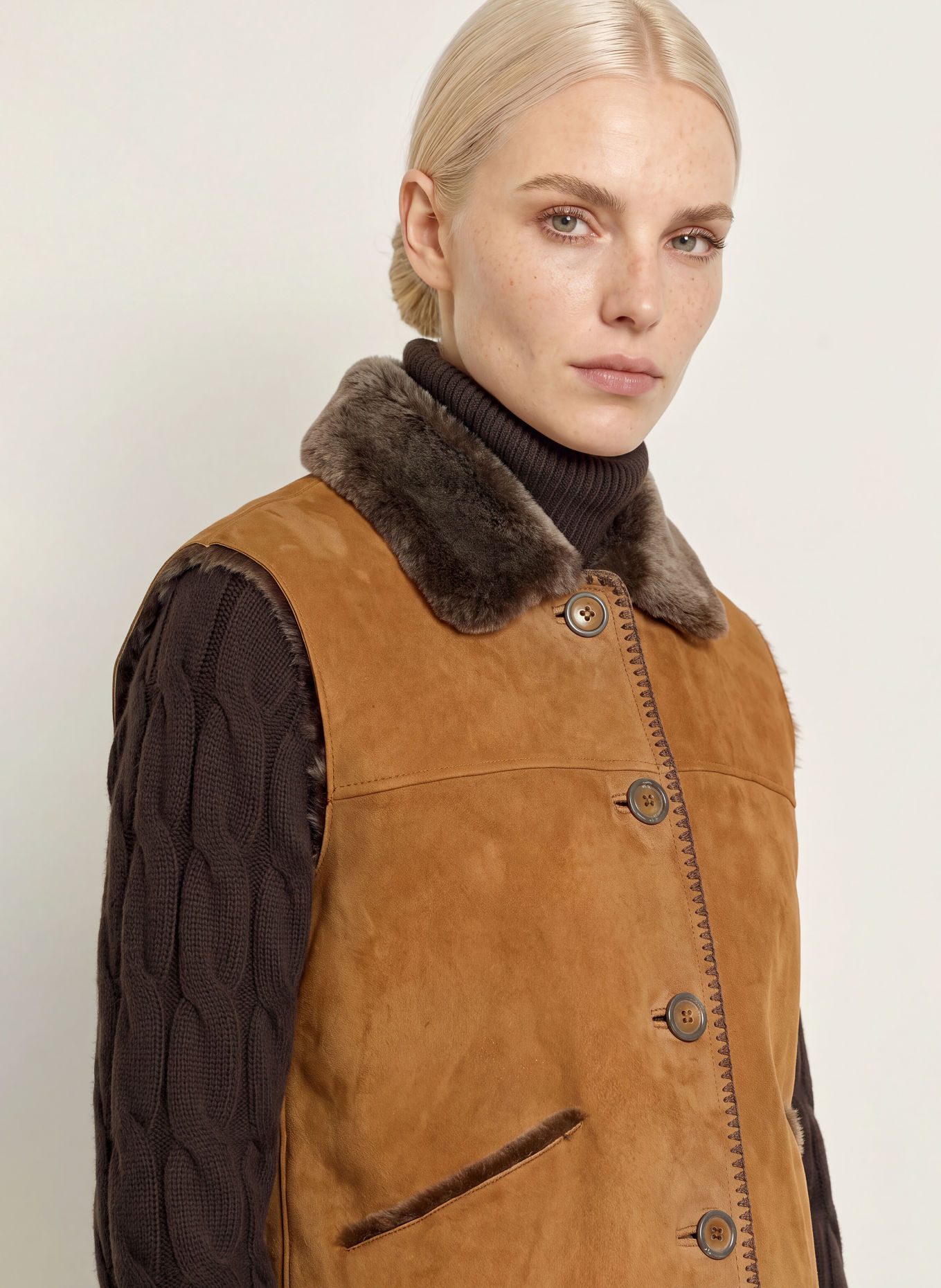 MEINDL Vestă din piele LITTLE NELL: CAMEL