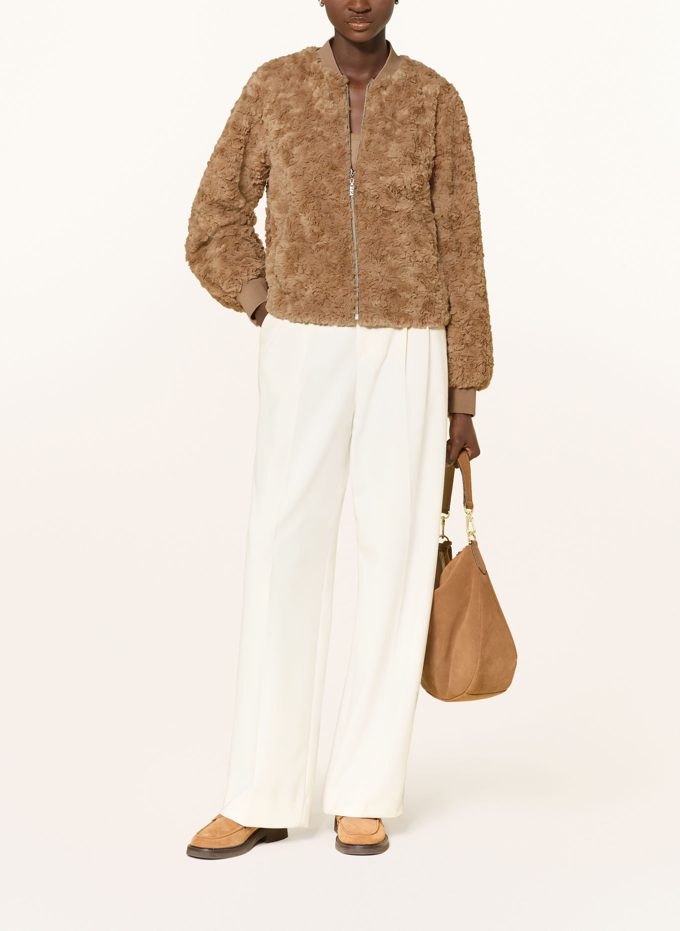 monari Kunstfell-Blouson: CAMEL
