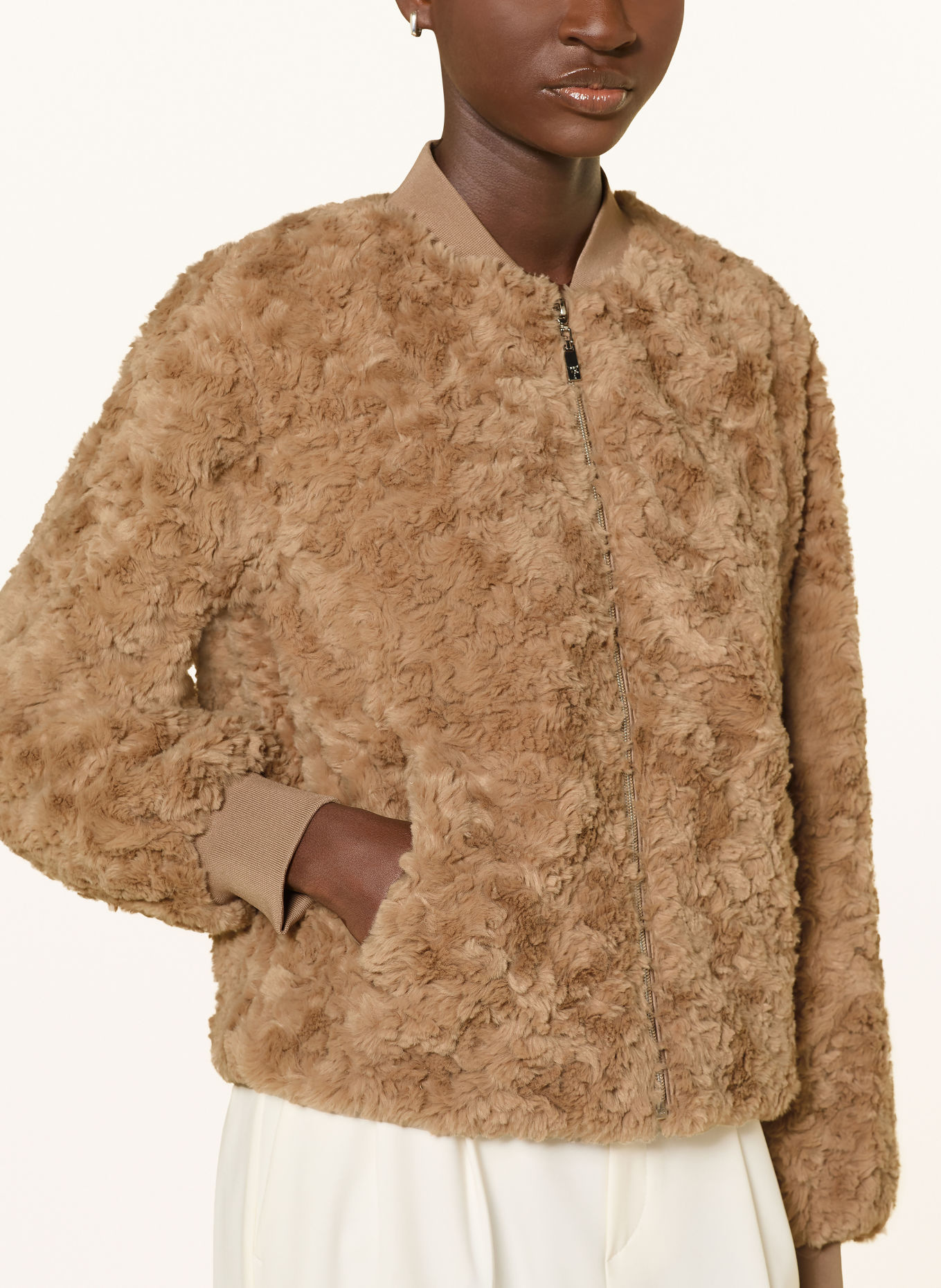 monari Kunstfell-Blouson: CAMEL