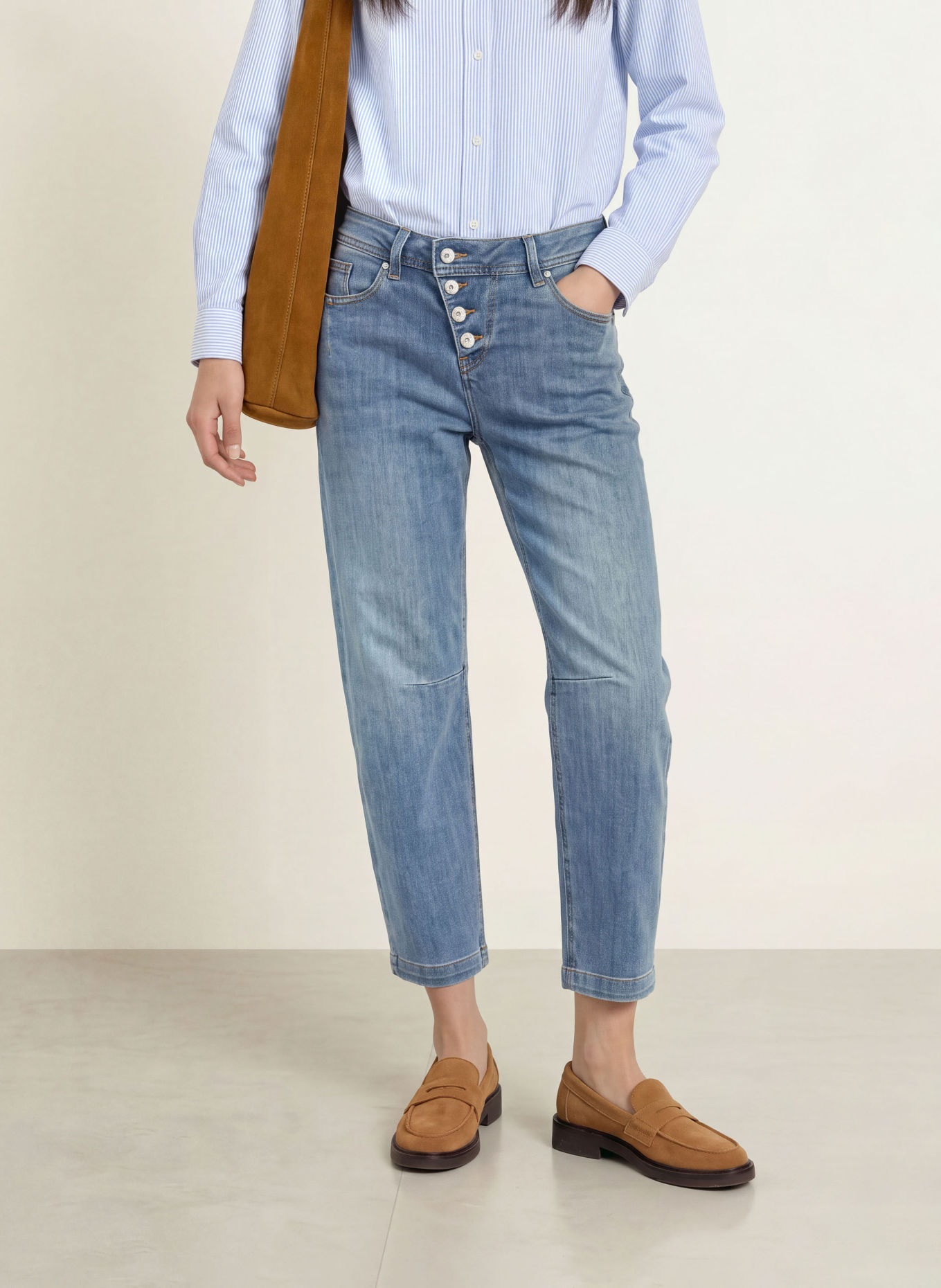 Buena Vista Barrel Jeans RELAXED MALIBU: 9446 mid stone