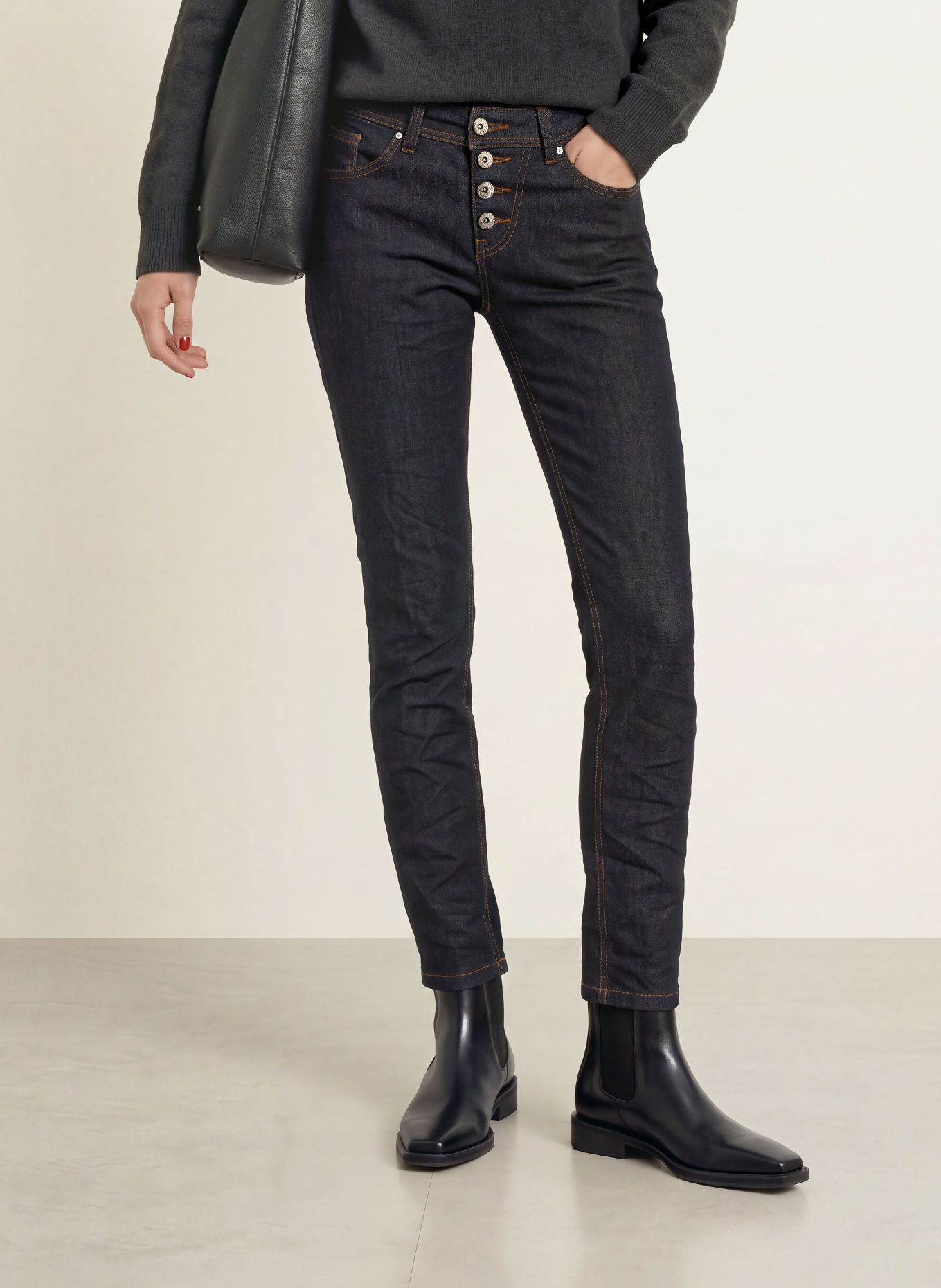 Buena Vista Skinny Jeans MALIBU CROPPED: 9195 raw denim