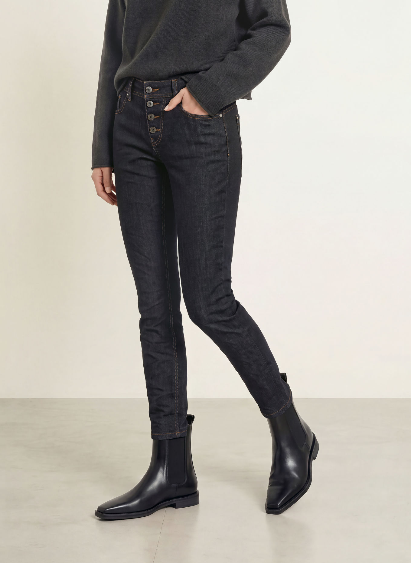 Buena Vista Skinny Jeans MALIBU CROPPED: 9195 raw denim
