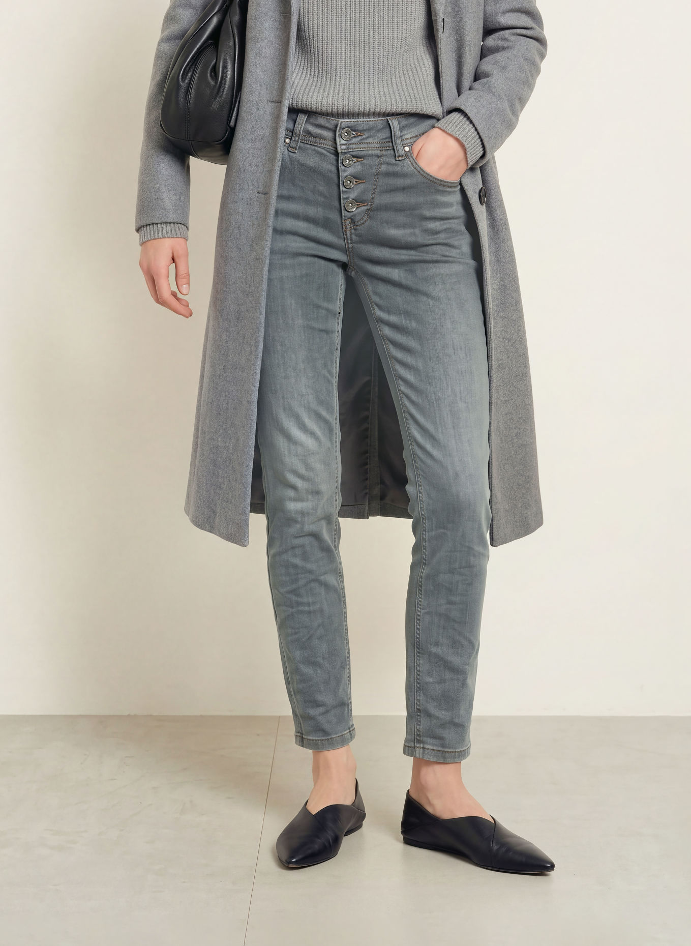 Buena Vista Skinny Jeans MALIBU CROPPED: 8970 anthracite denim