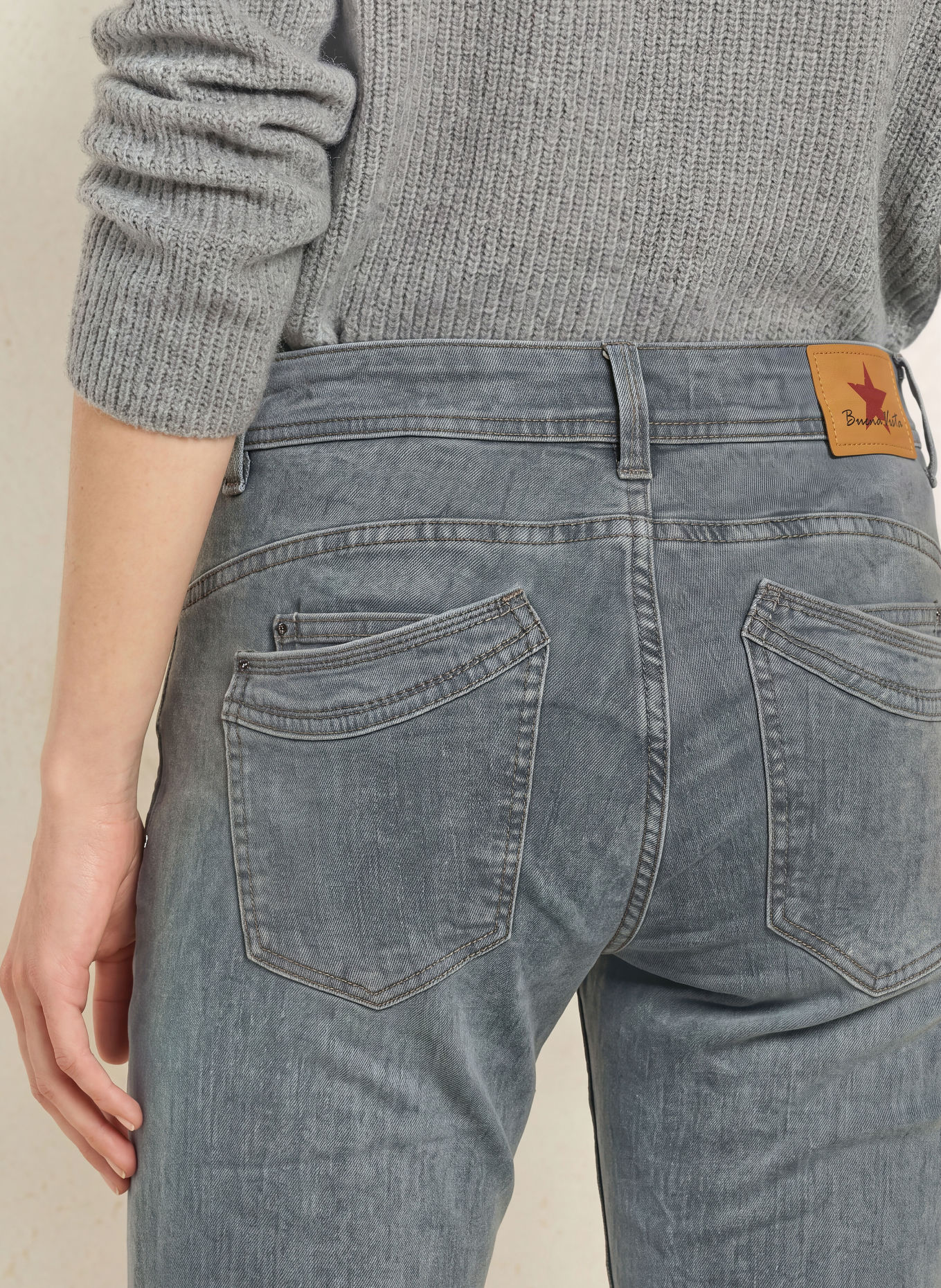 Buena Vista Skinny Jeans MALIBU CROPPED: 8970 anthracite denim