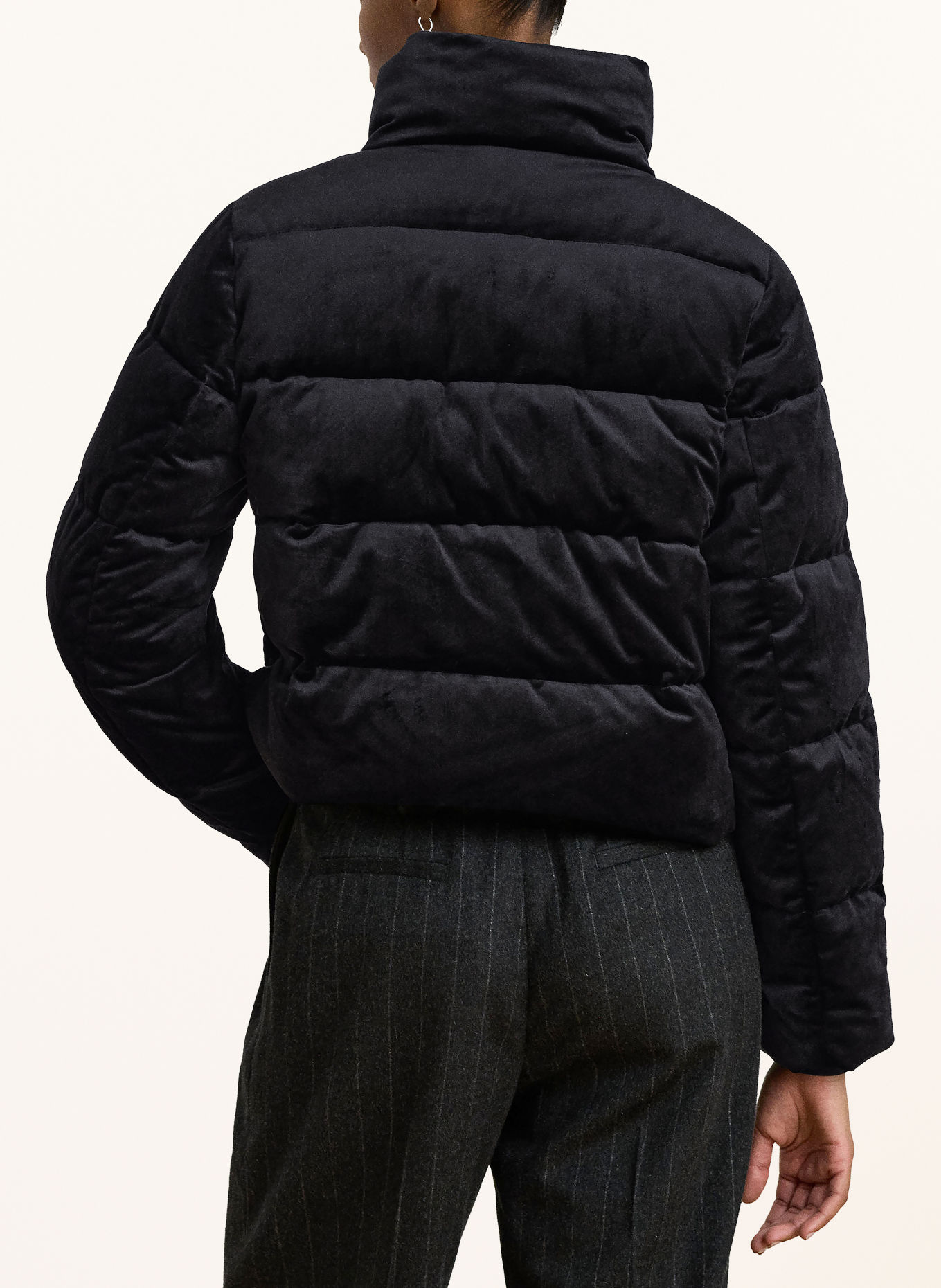 LAUREN RALPH LAUREN Veste matelassée en velours: NOIR