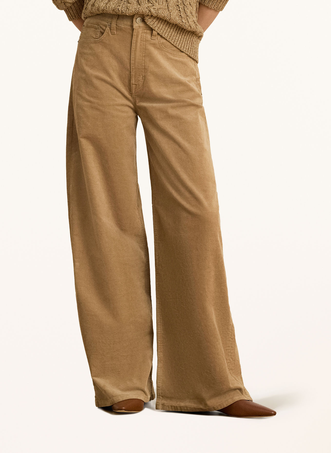 LAUREN RALPH LAUREN Marlenehose aus Cord: CAMEL