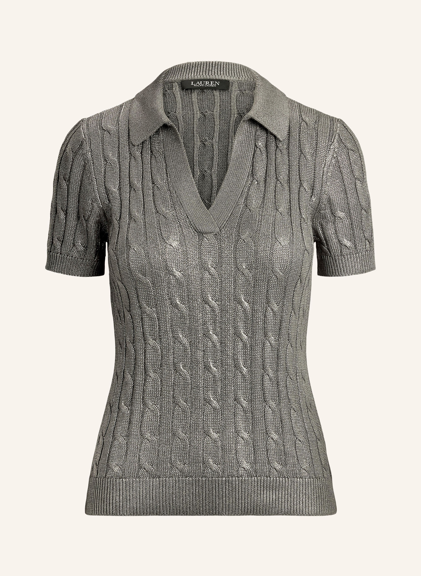 LAUREN RALPH LAUREN Strickshirt: SILBER