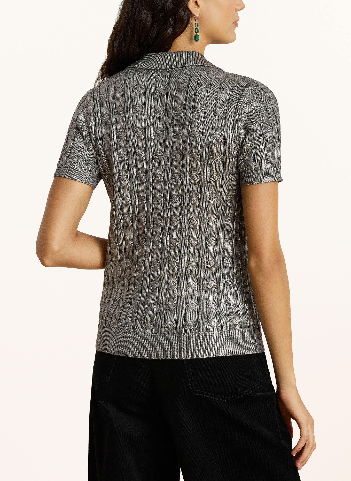 LAUREN RALPH LAUREN Strickshirt: SILBER