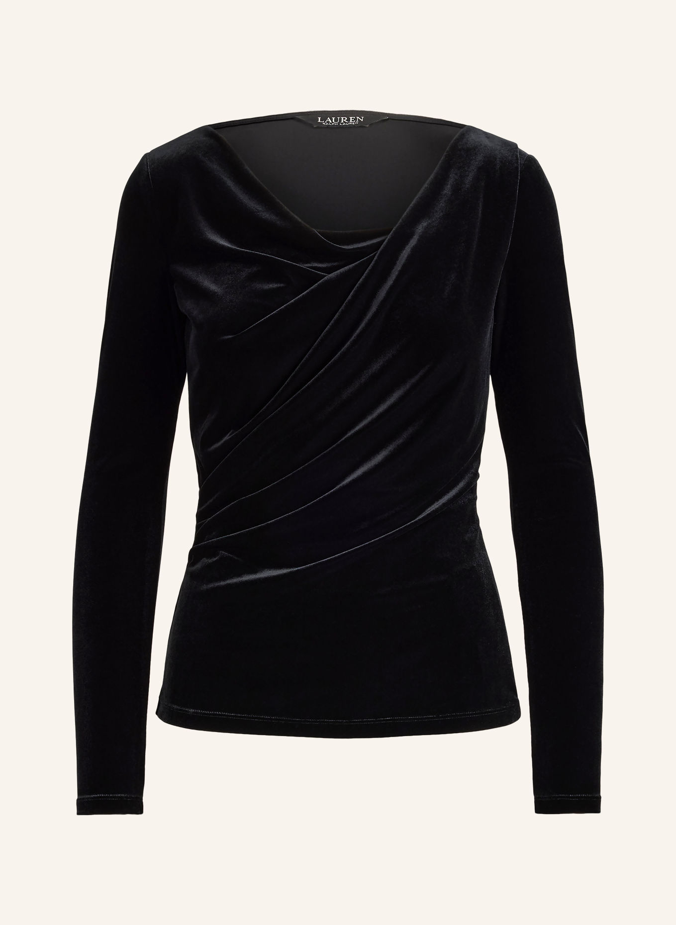 LAUREN RALPH LAUREN Longsleeve van fluweel: ZWART