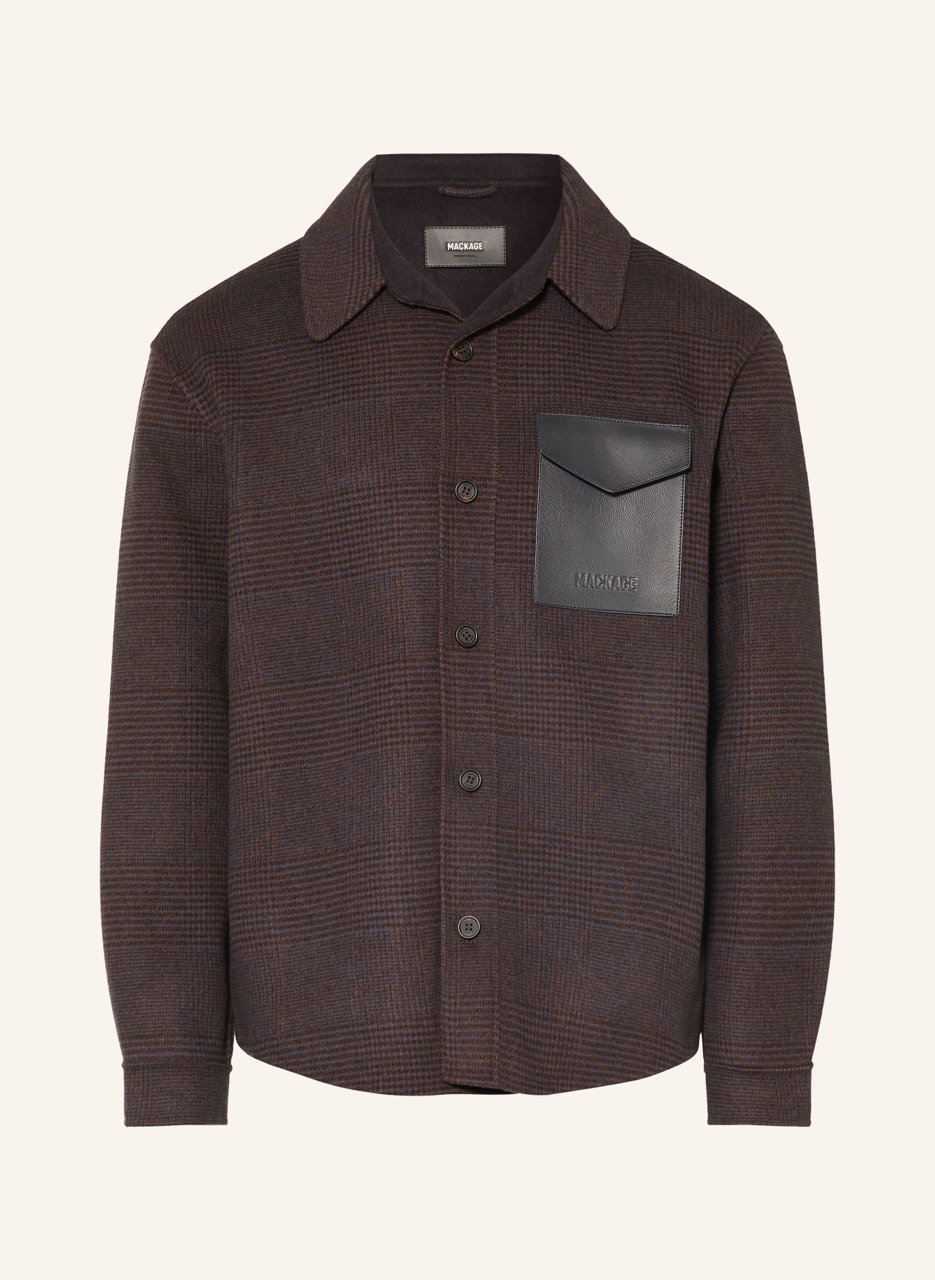 Mackage Overjacket EMMANUEL-PL: BRUIN / DONKERGRIJS / DONKERBLAUW