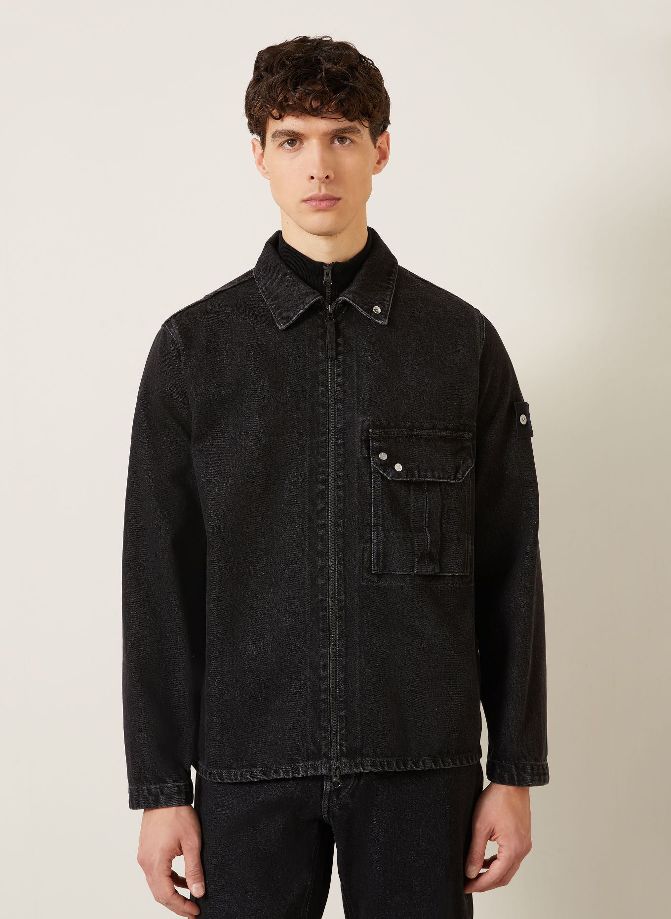 STONE ISLAND Jeansjacke DENIM PROJECT: VJ902 BLACK MEDIUM WASH